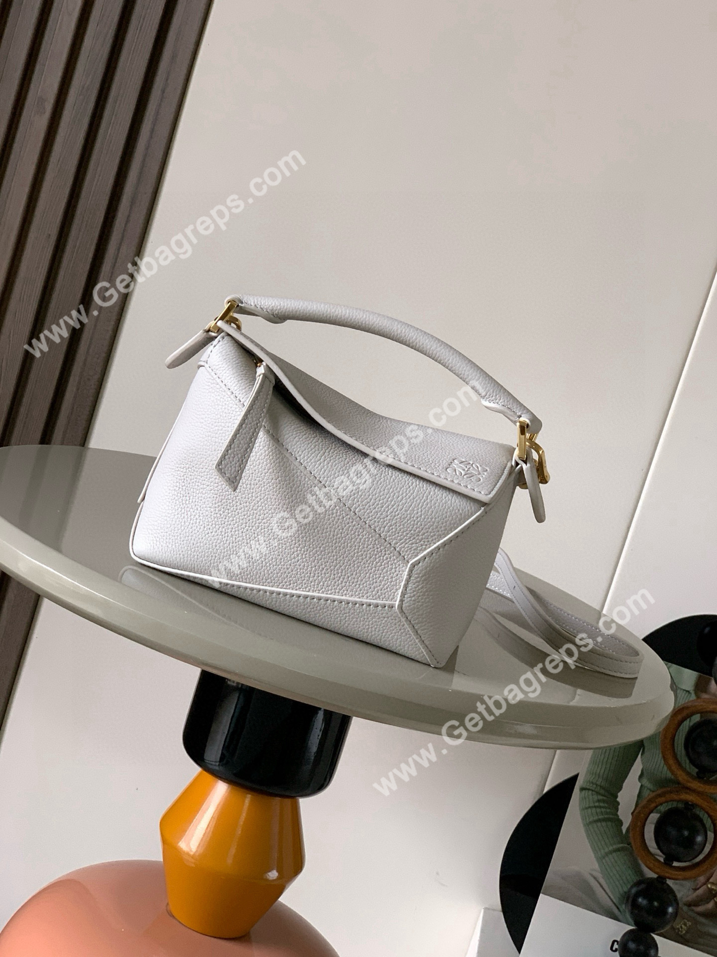 Loewe Mini Puzzle Edge Bag in Soft Grained Calfskin-007