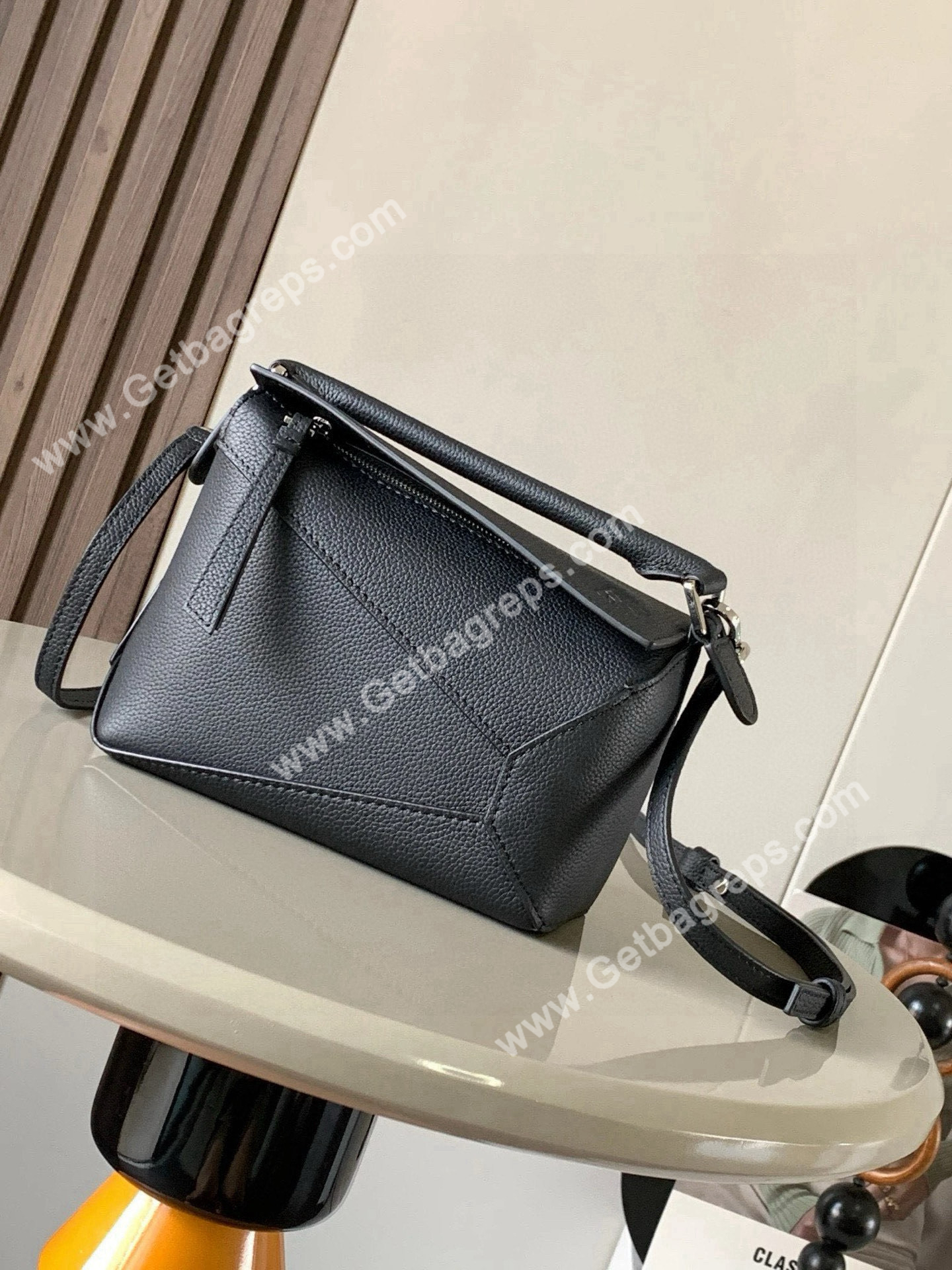 Loewe Mini Puzzle Edge Bag in Soft Grained Calfskin-008