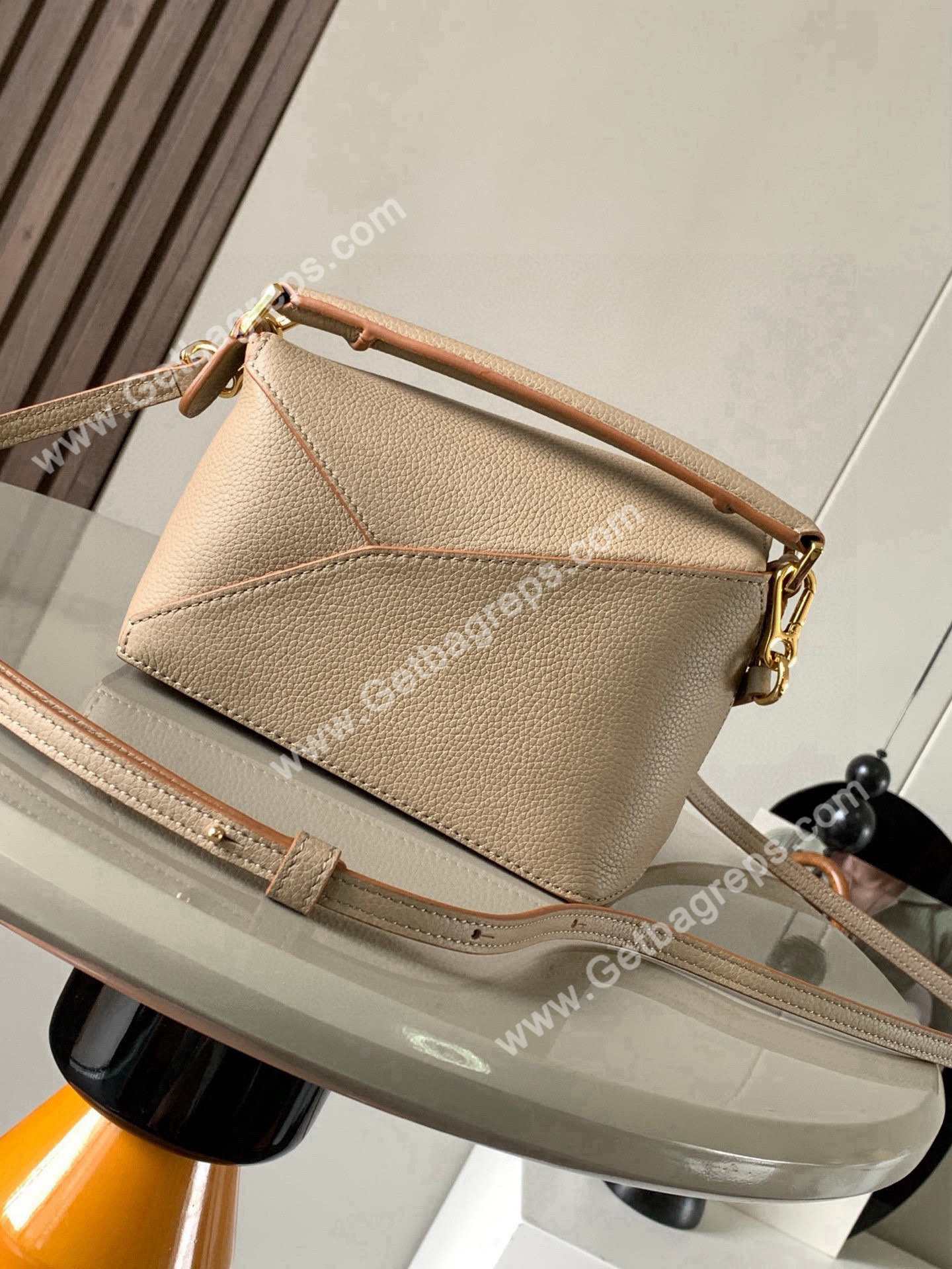 Loewe Mini Puzzle Edge Bag in Soft Grained Calfskin-009