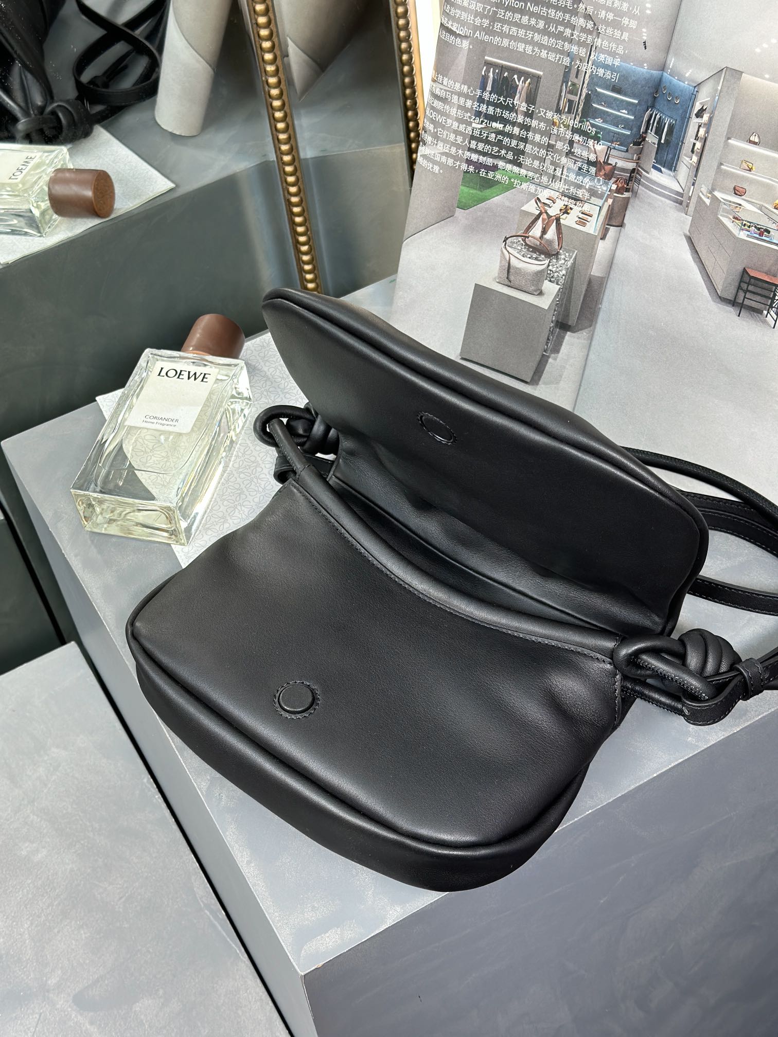 Loewe Paseo Satchel in Shiny Nappa Calfskin Black