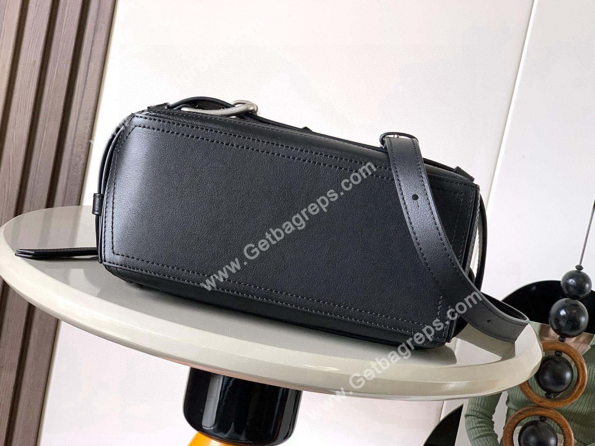 Loewe Small Puzzle Biker Bag in Shiny Calfskin Black