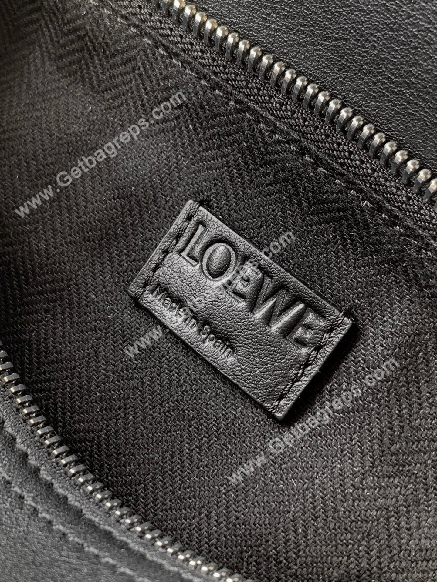 Loewe Small Puzzle Biker Bag in Shiny Calfskin Black