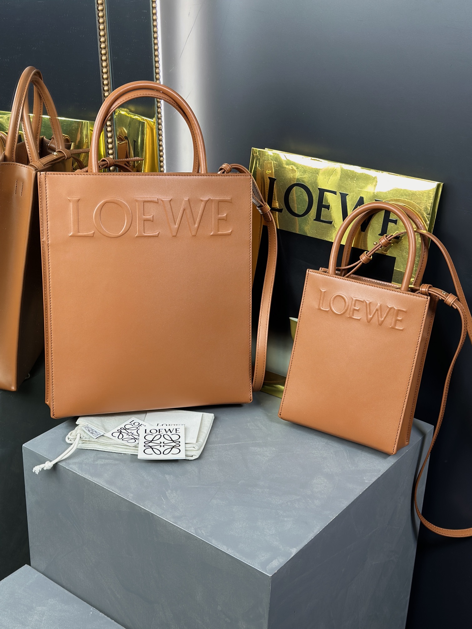 Loewe Standard A4 and A5 Tote in Sleek Calfskin