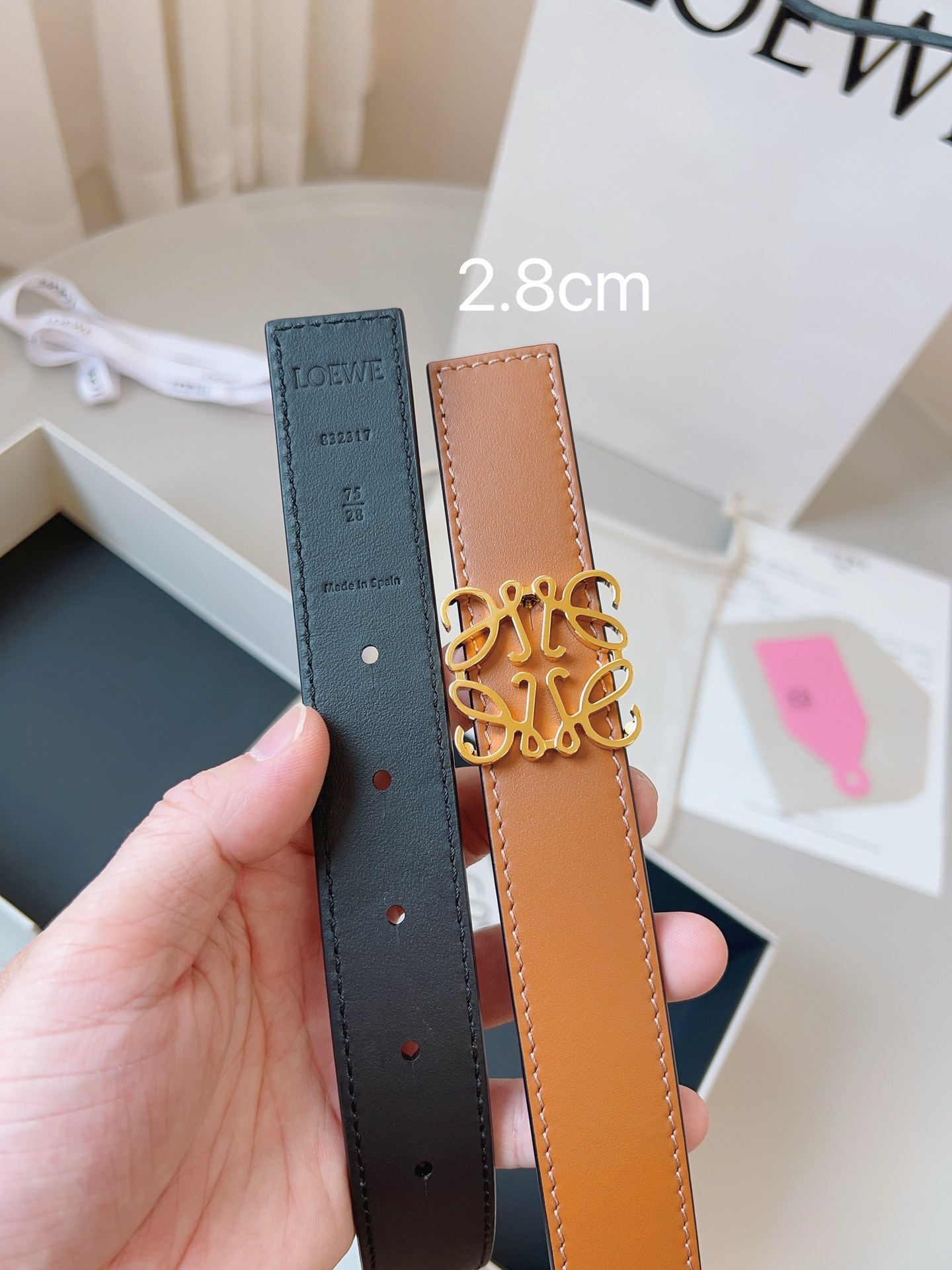 Loewe Womens Leather Belt Width 2.8cm-0016