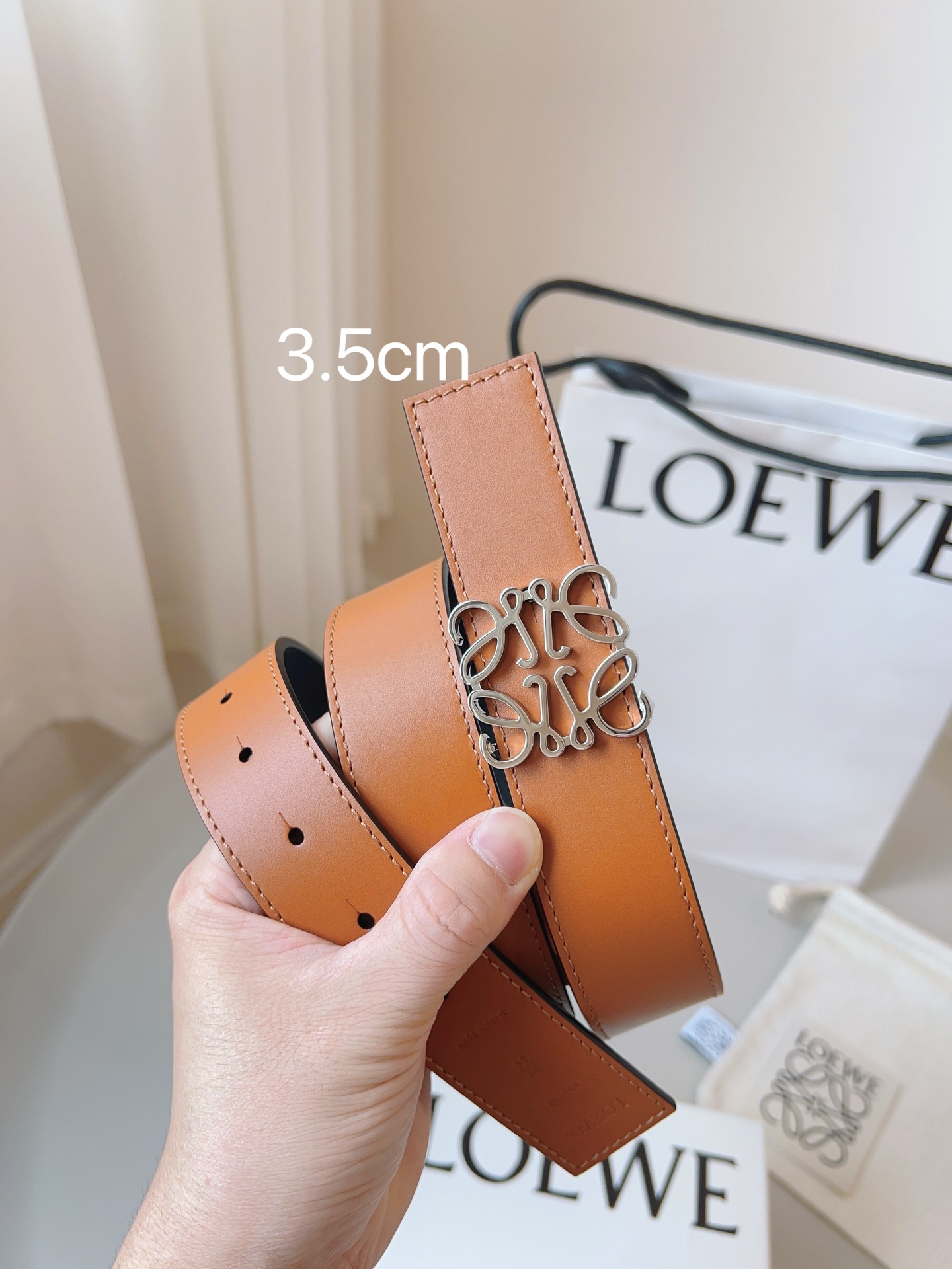 Loewe Womens Leather Belt Width 3.5cm-0013