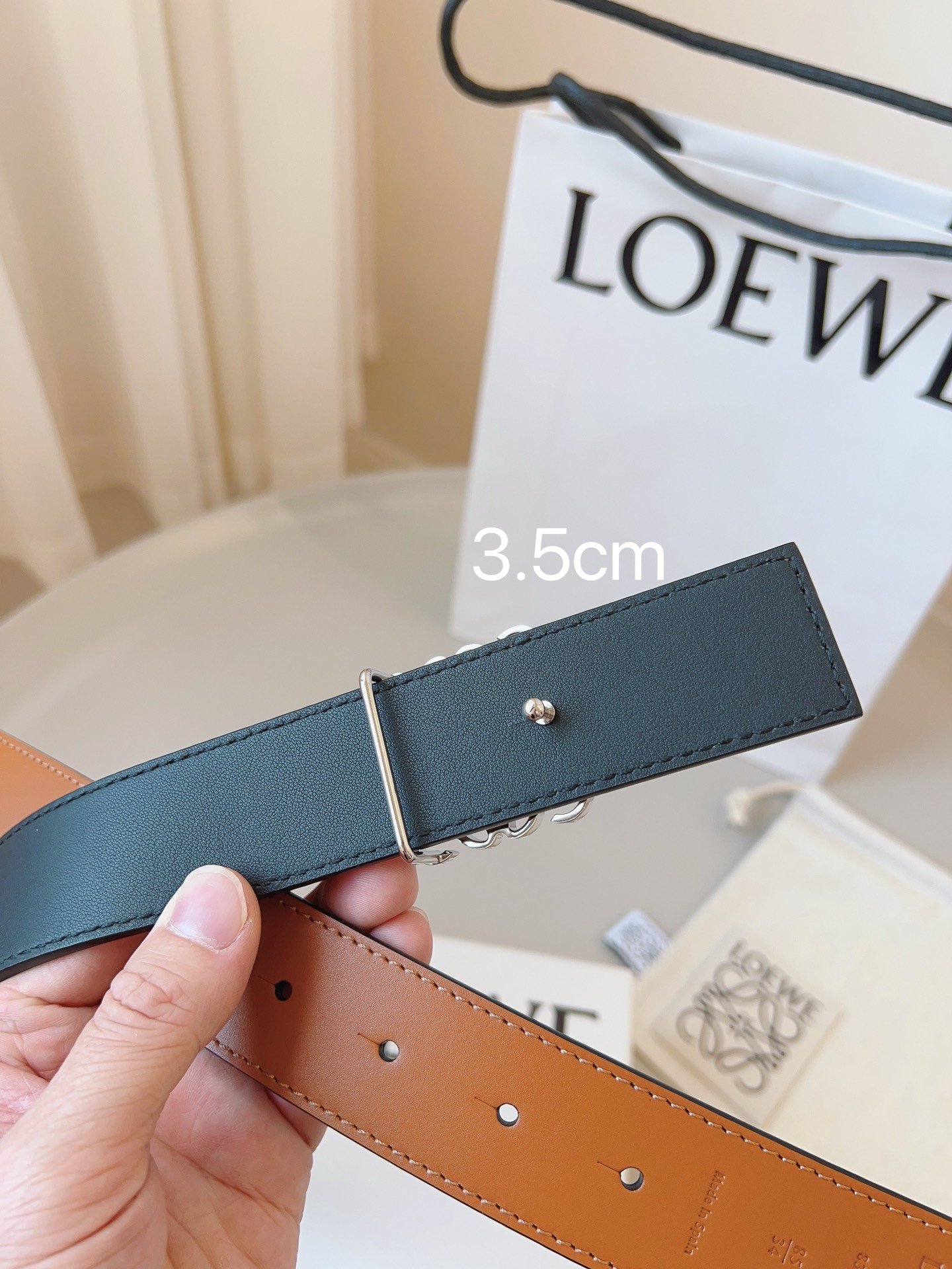 Loewe Womens Leather Belt Width 3.5cm-0013