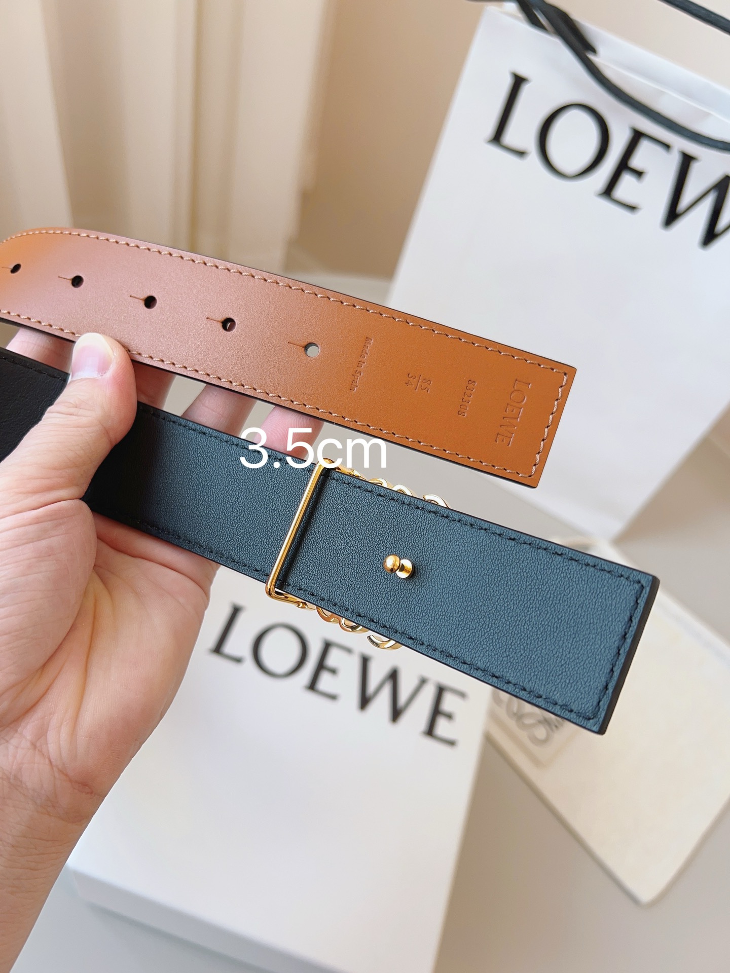 Loewe Womens Leather Belt Width 3.5cm-0014