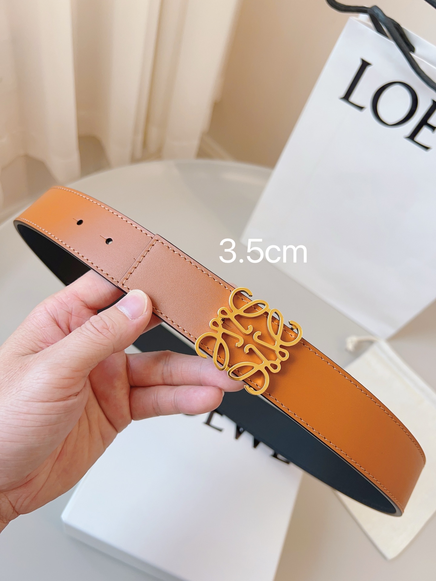 Loewe Womens Leather Belt Width 3.5cm-0014