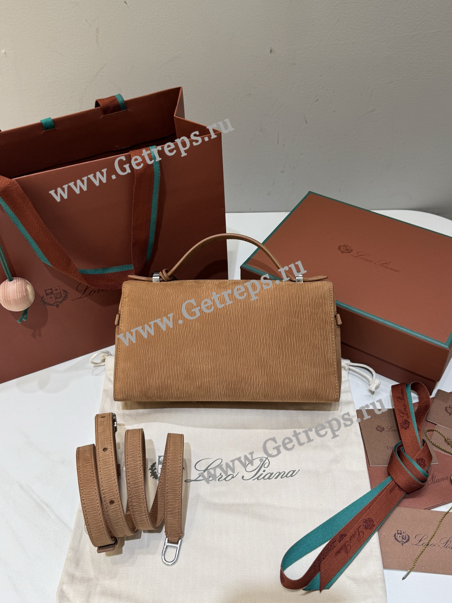 Loro Pian Extra pocket L23 Velvet Water Ripple Coffee