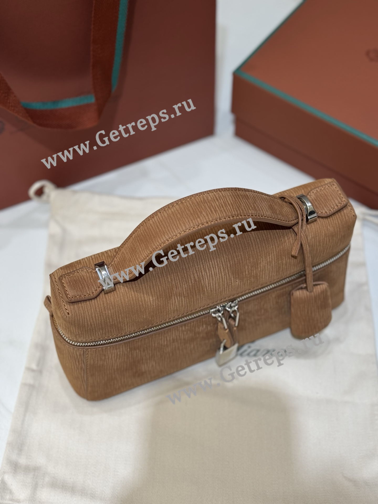 Loro Pian Extra pocket L23 Velvet Water Ripple Coffee