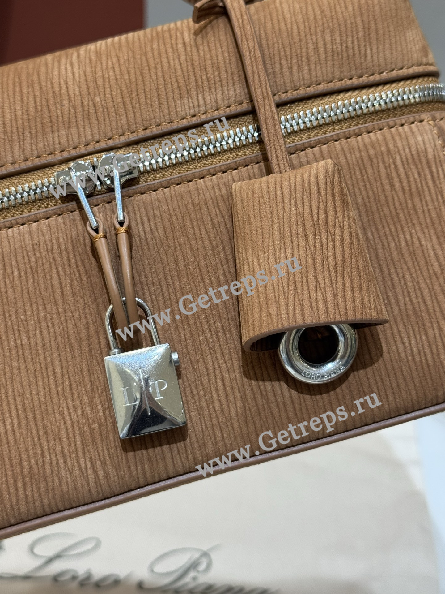 Loro Pian Extra pocket L23 Velvet Water Ripple Coffee