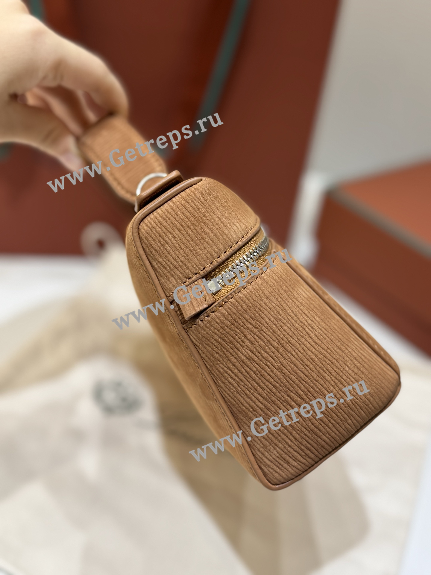 Loro Pian Extra pocket L23 Velvet Water Ripple Coffee