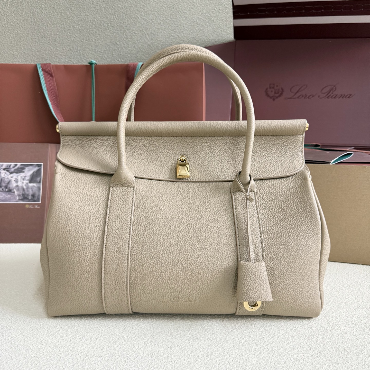 Loro Piana  Loom Bag L32 Light Travertine