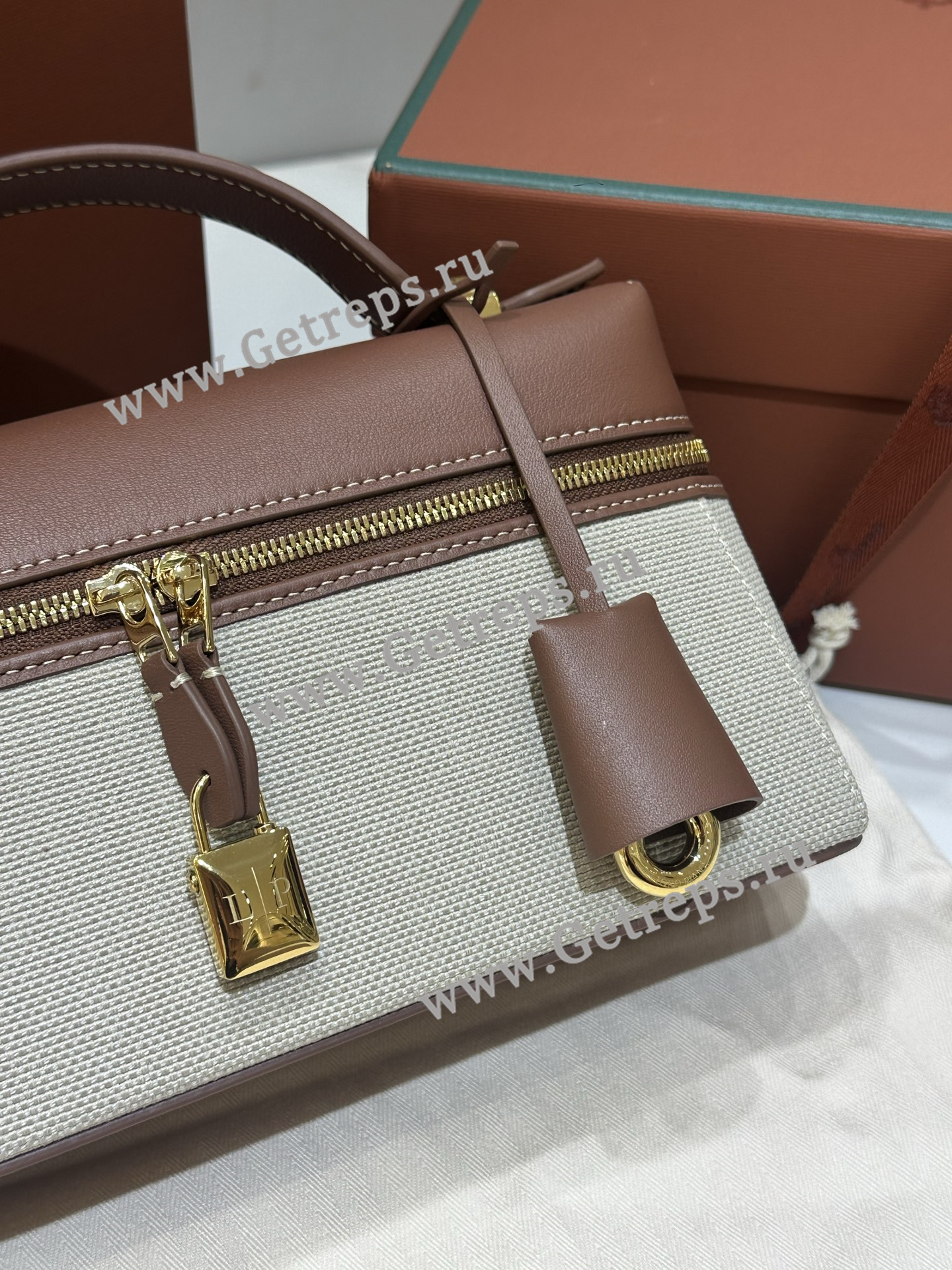 Loro Piana Extra pocket L23 Dark Red Saddle Leather with Canvas