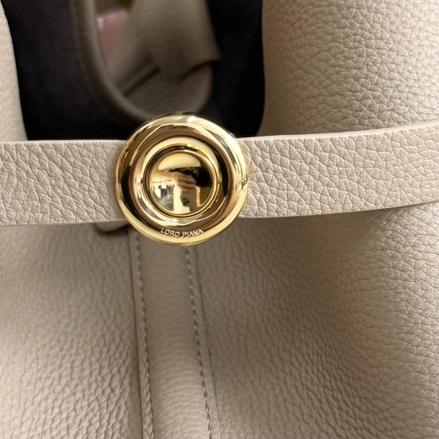 Loro Piana Ghiera Shopper Small Bag  Light Travertine