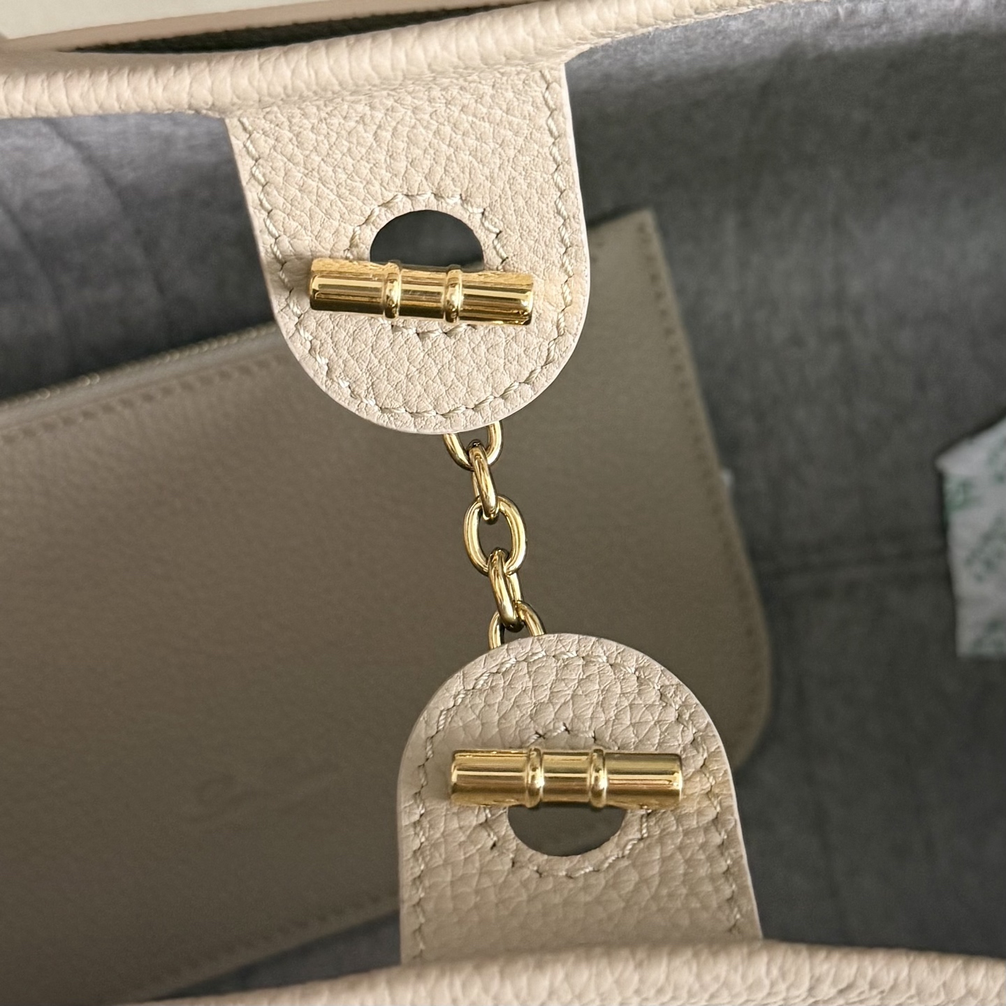 Loro Piana Ghiera Shopper Small Bag  Light Travertine