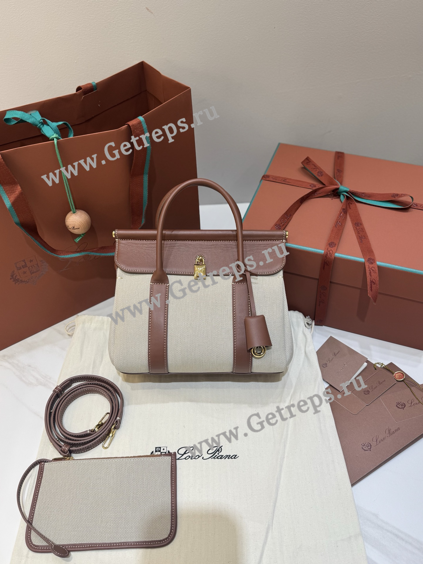 Loro Piana Loom Bag L25 Cotton Calfskin-14