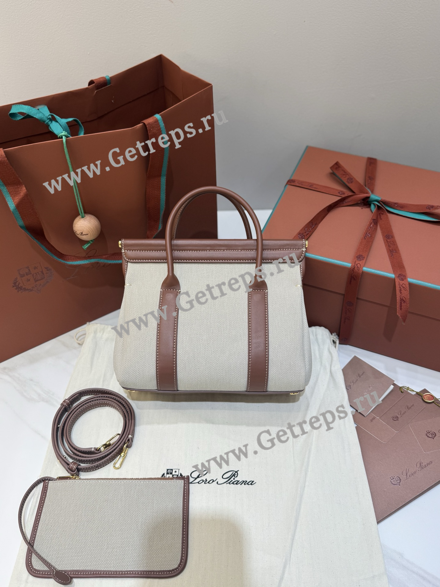 Loro Piana Loom Bag L25 Cotton Calfskin-14