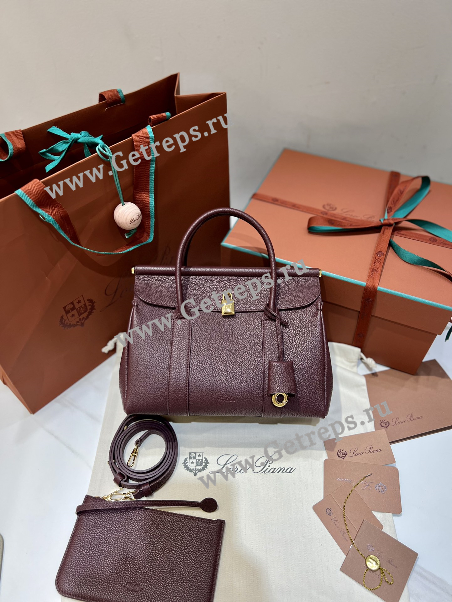 Loro Piana Loom Bag L25 Grained Calfskin-10