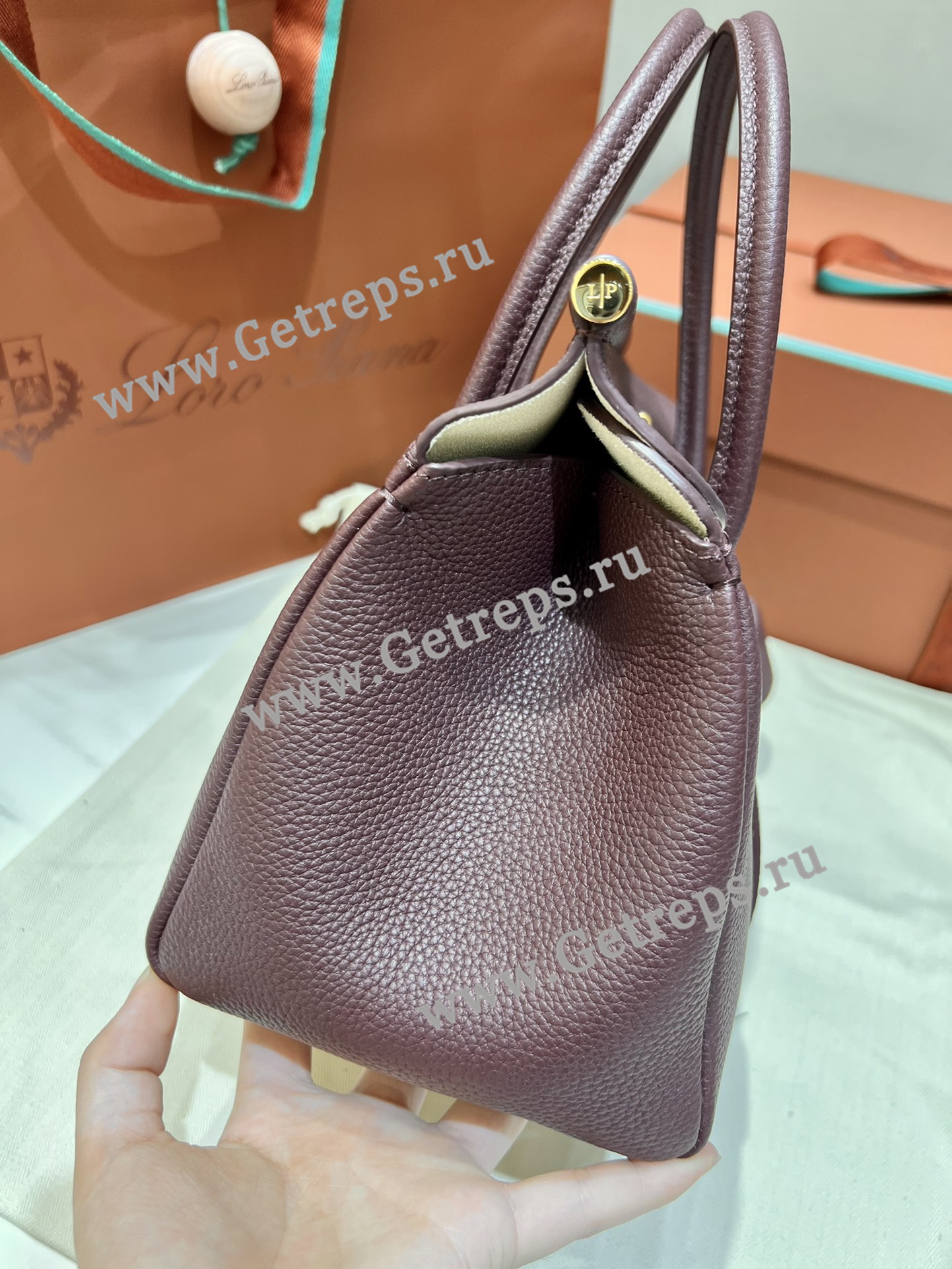 Loro Piana Loom Bag L25 Grained Calfskin-10