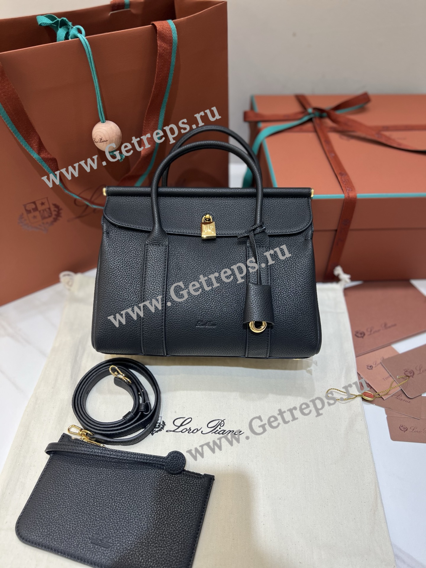 Loro Piana Loom Bag L25 Grained Calfskin-2