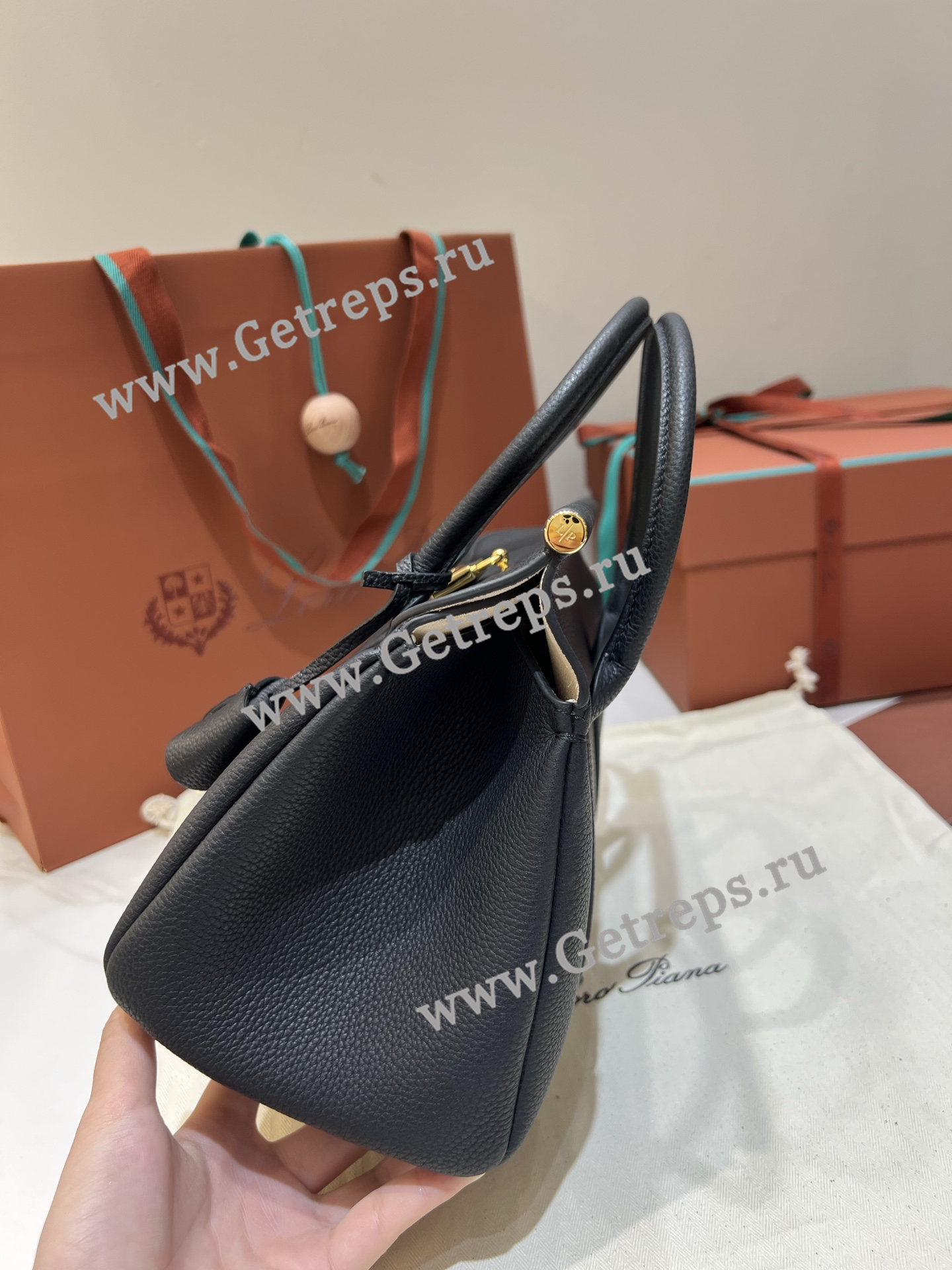 Loro Piana Loom Bag L25 Grained Calfskin-2