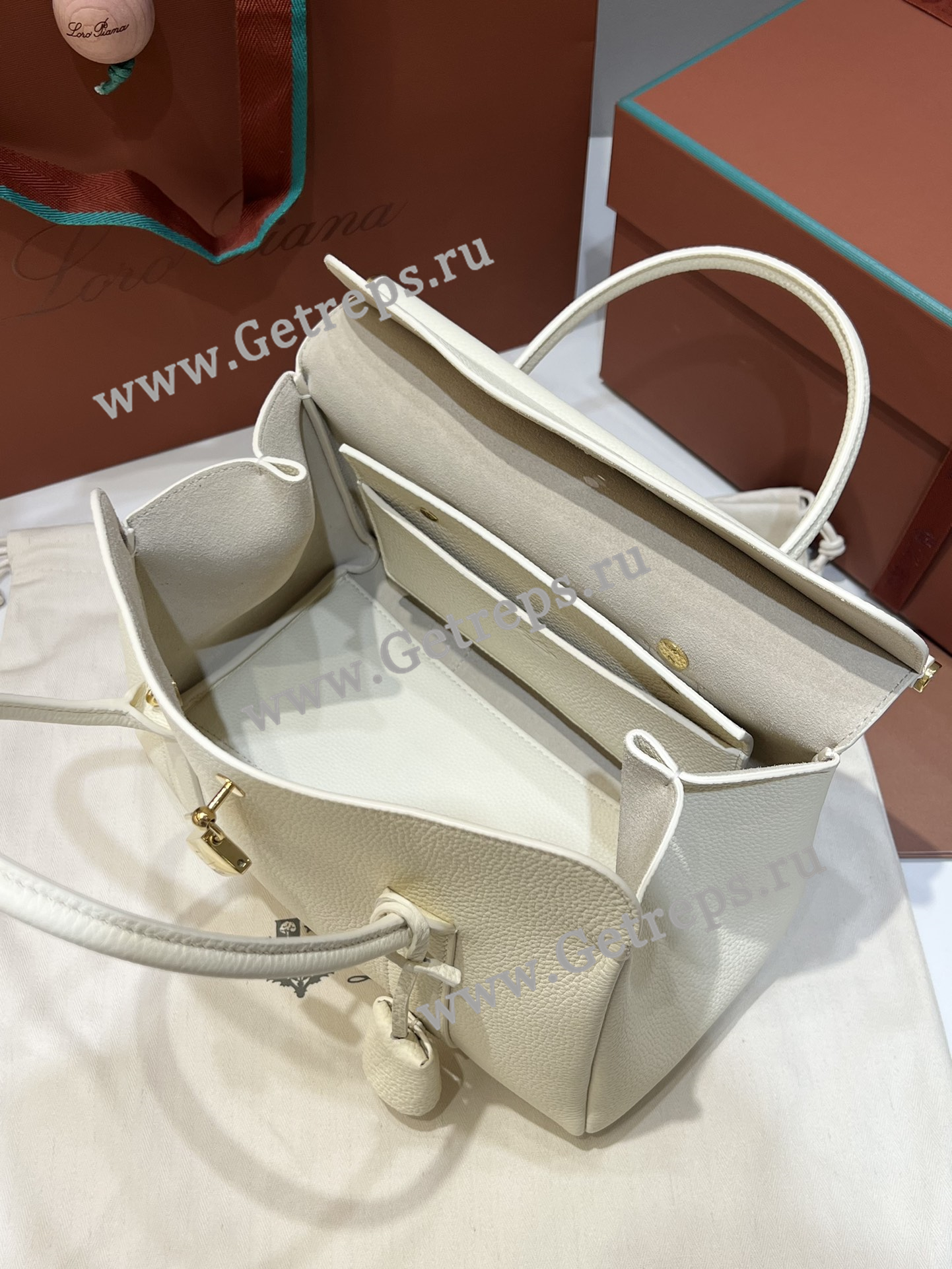 Loro Piana Loom Bag L25 Grained Calfskin-4