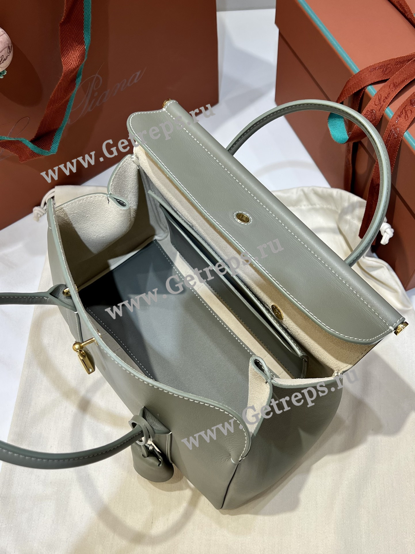 Loro Piana Loom Bag L25 Grained Calfskin-5