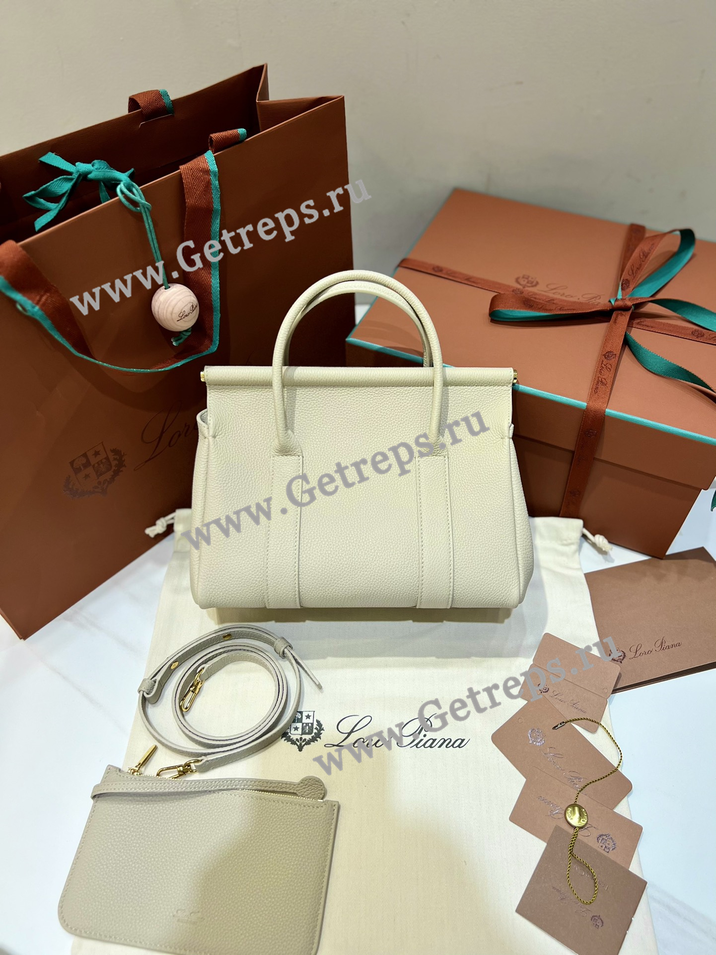 Loro Piana Loom Bag L25 Grained Calfskin-8