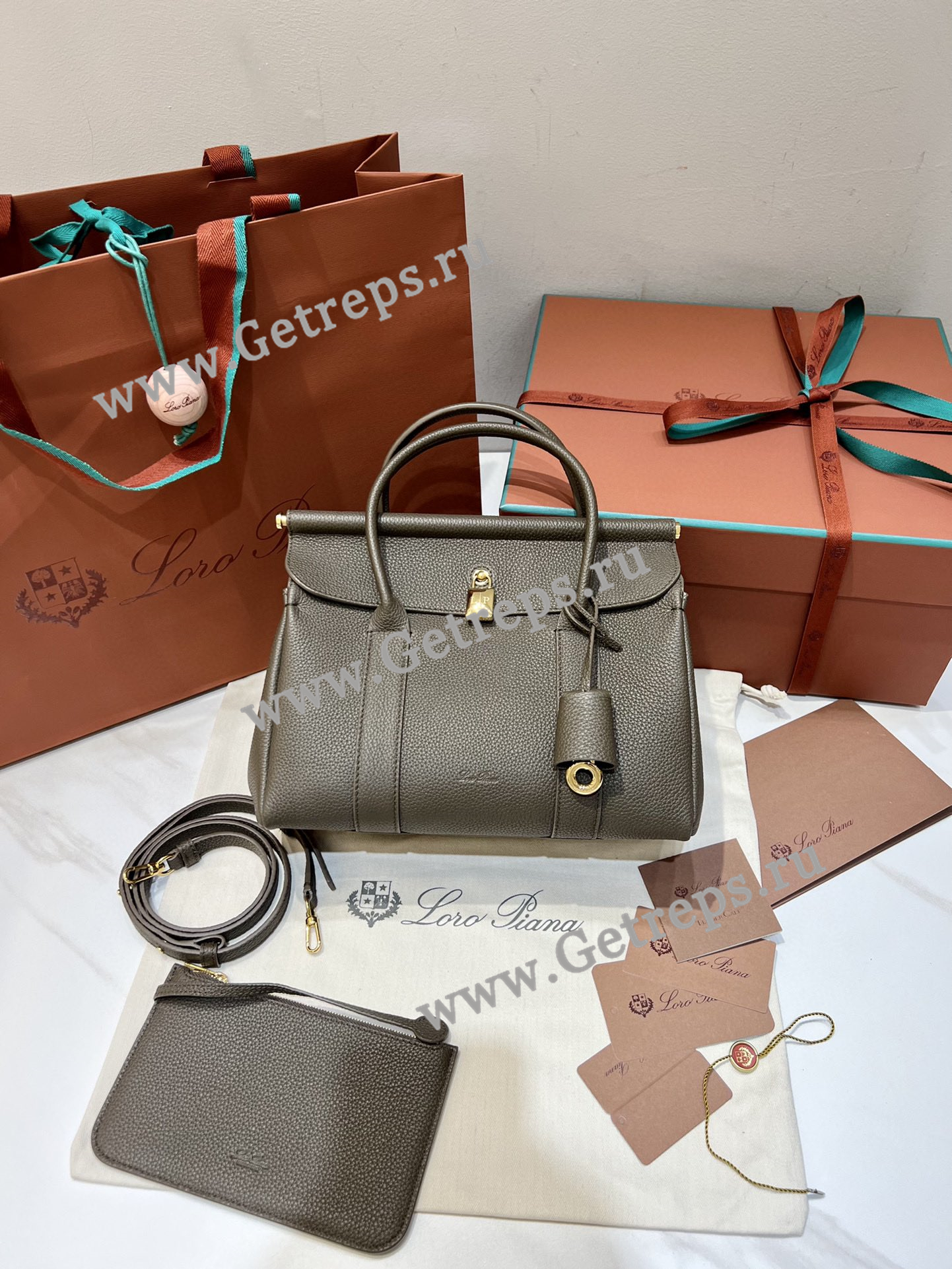 Loro Piana Loom Bag L25 Grained Calfskin-9