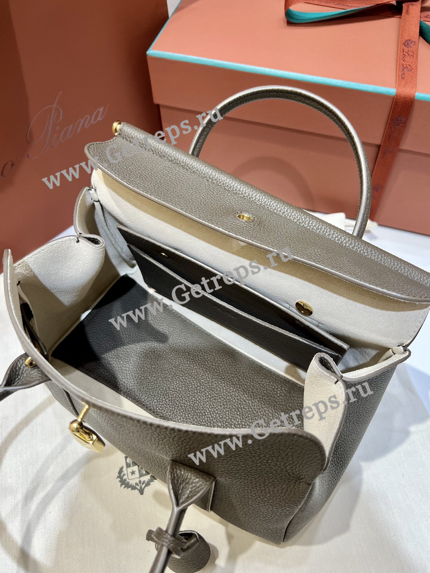 Loro Piana Loom Bag L25 Grained Calfskin-9