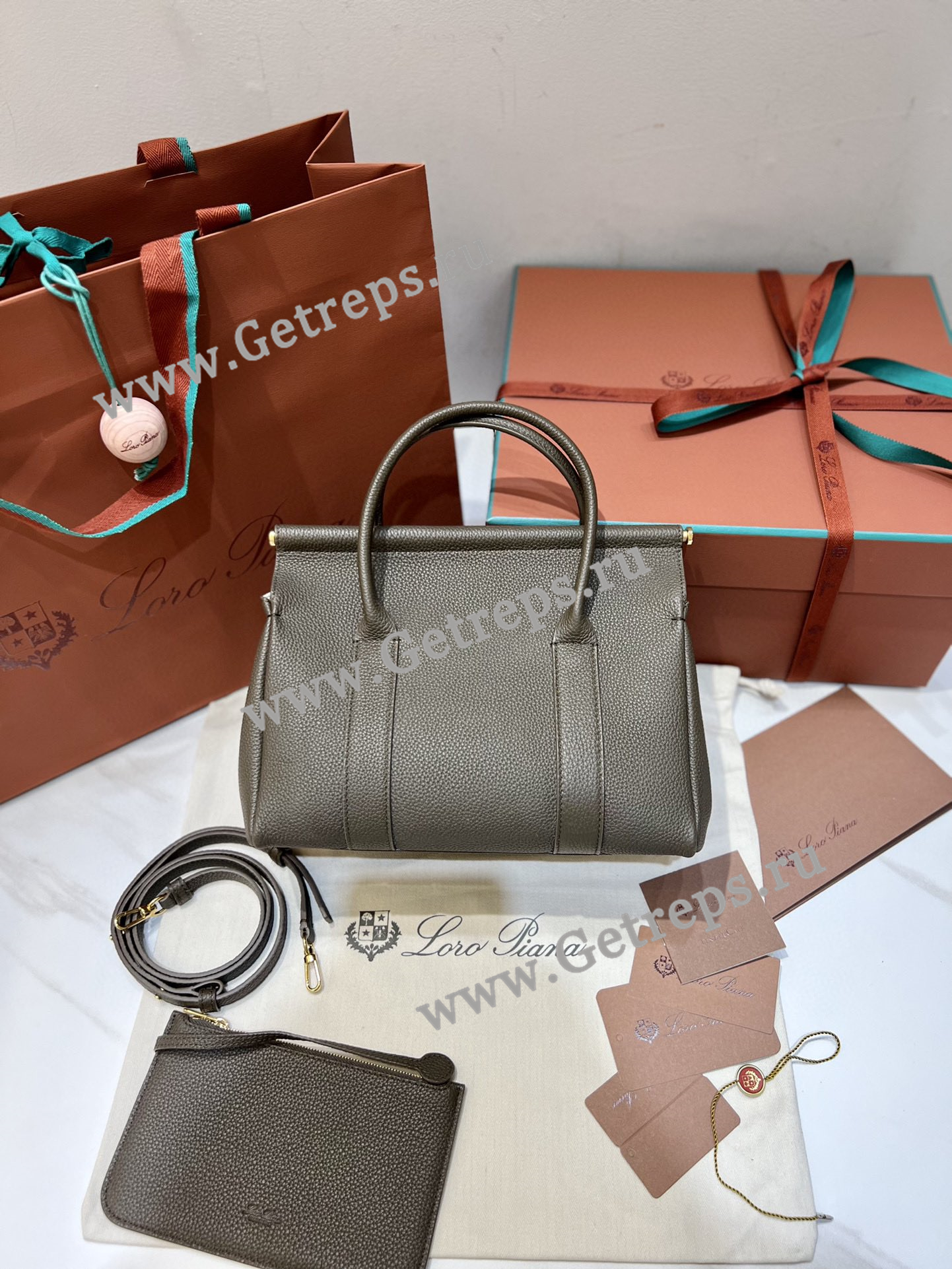 Loro Piana Loom Bag L25 Grained Calfskin-9