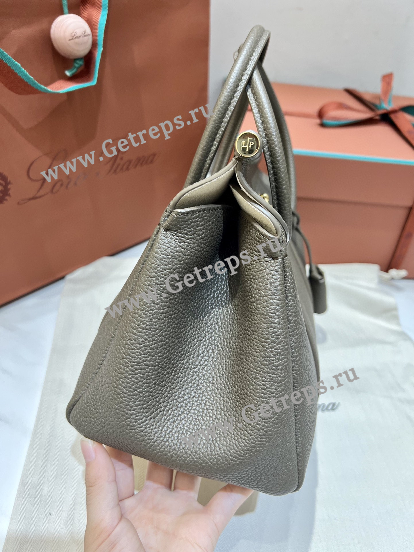 Loro Piana Loom Bag L25 Grained Calfskin-9