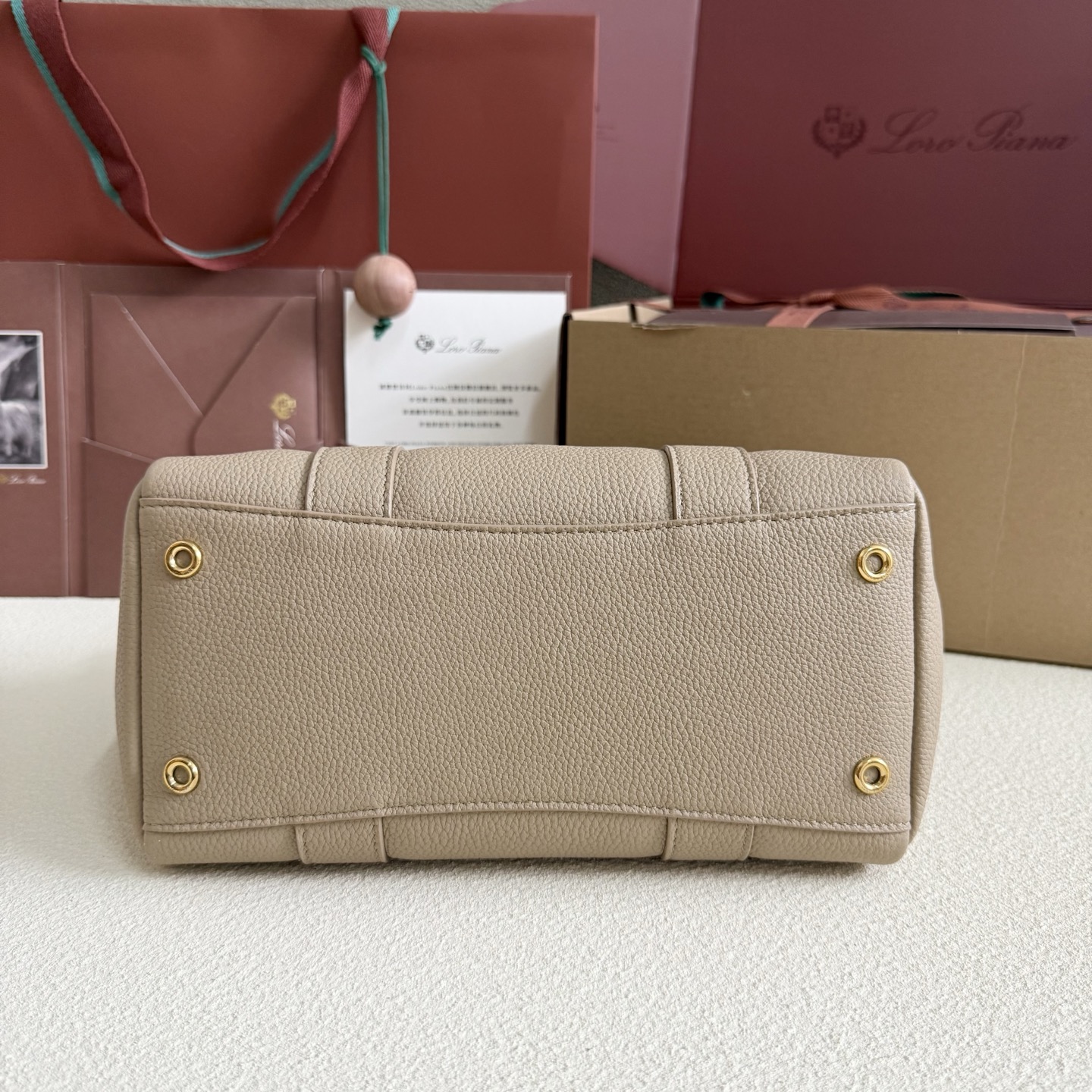 Loro Piana Loom Bag L25 Light Travertine