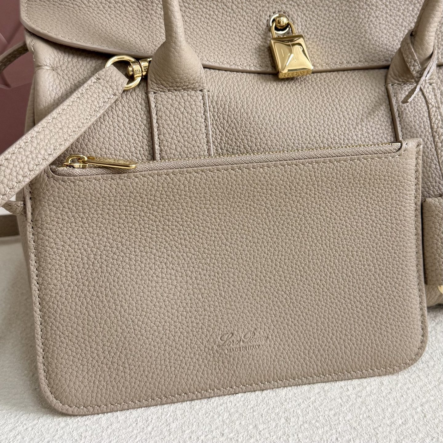 Loro Piana Loom Bag L25 Light Travertine
