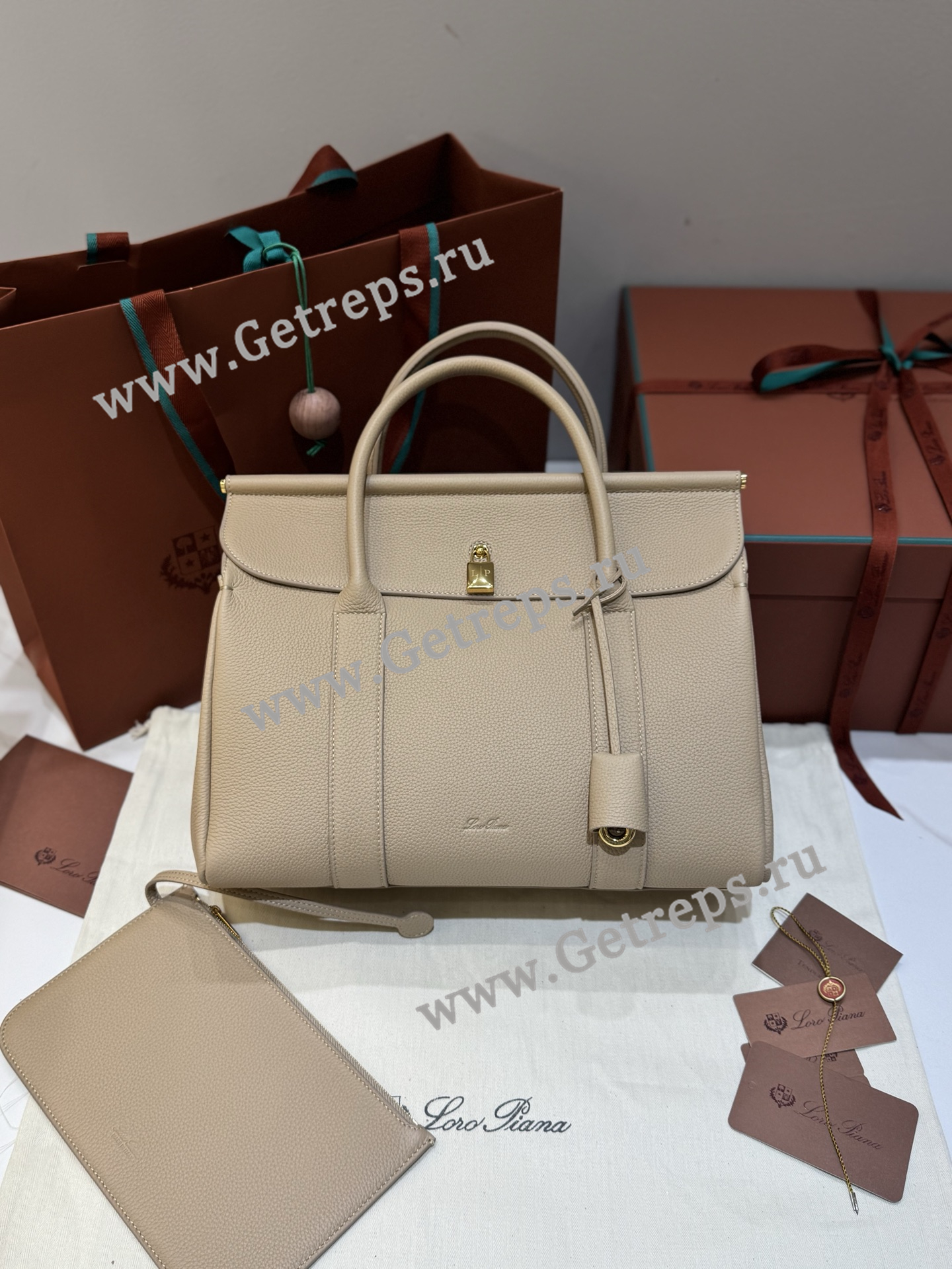 Loro Piana Loom Bag L32 Grained Calfskin-10