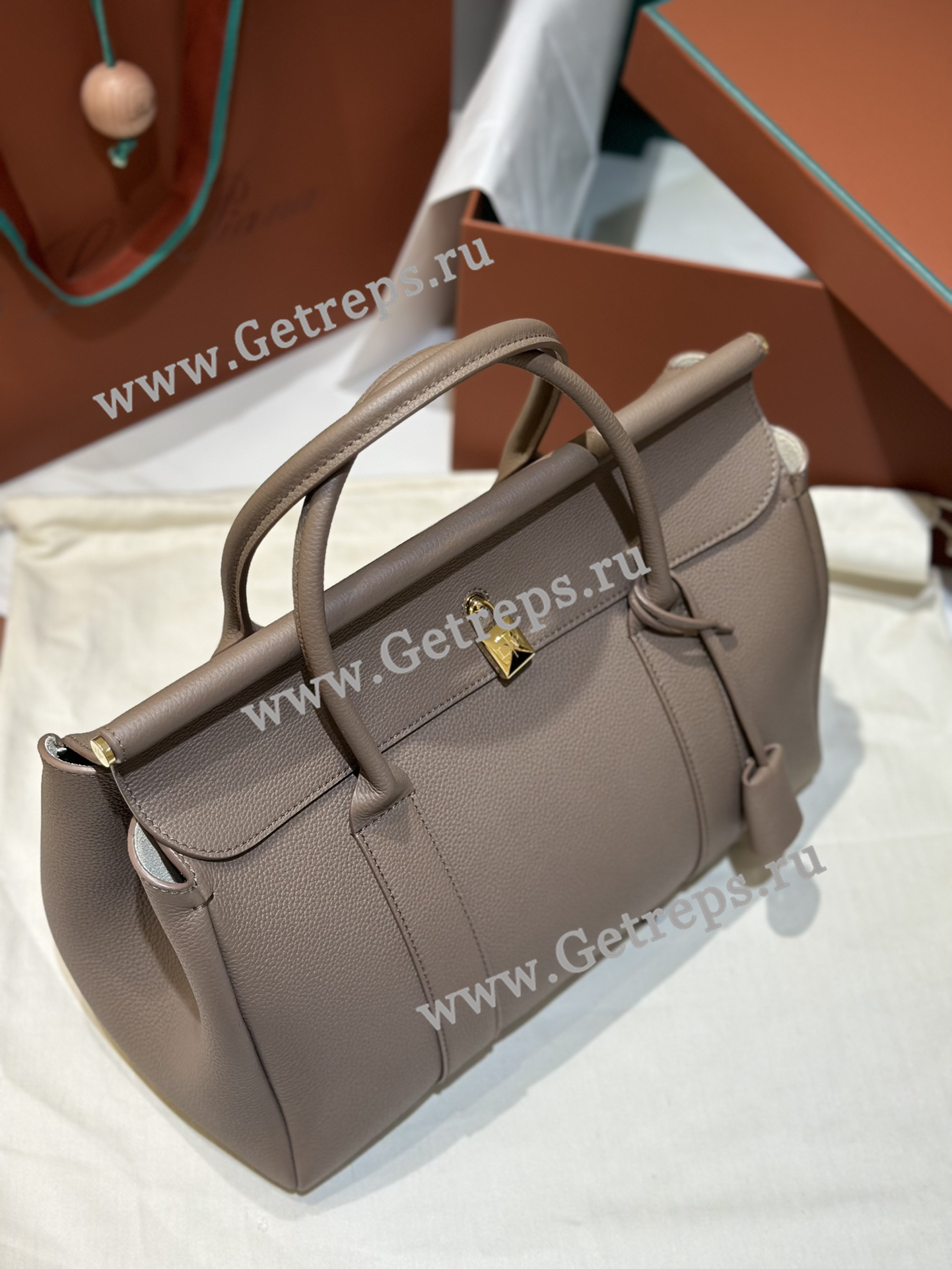 Loro Piana Loom Bag L32 Grained Calfskin-4