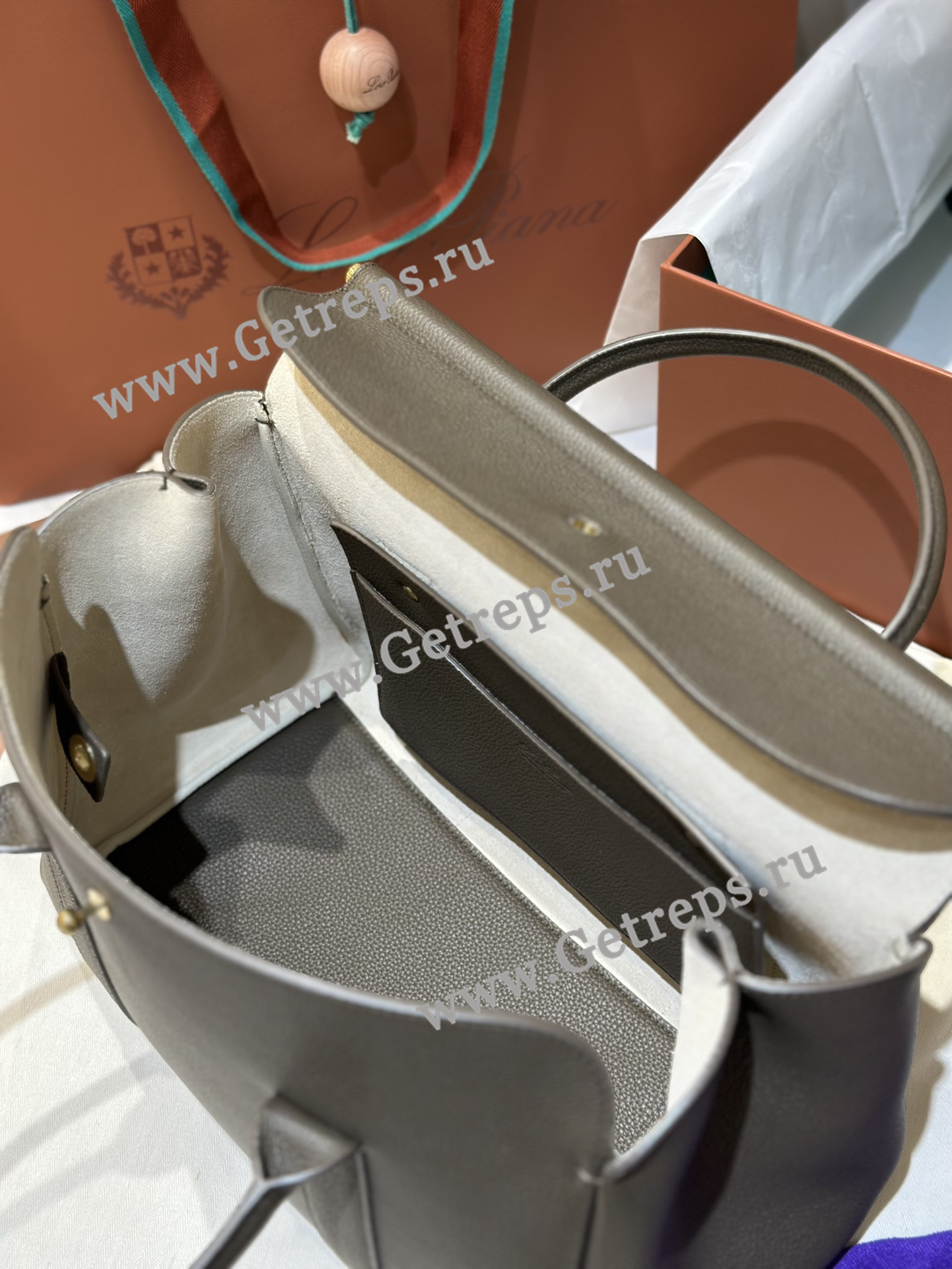 Loro Piana Loom Bag L32 Grained Calfskin-6