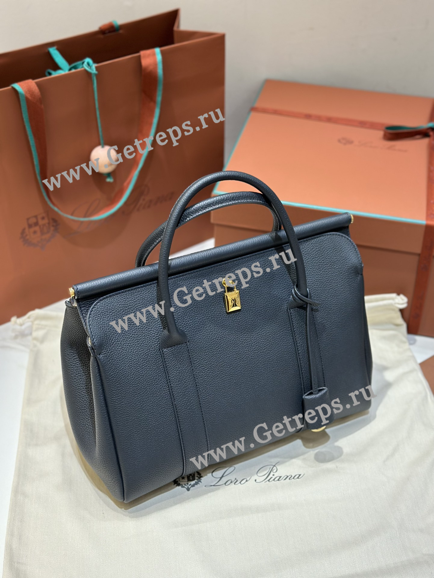 Loro Piana Loom Bag L32 Grained Calfskin-7