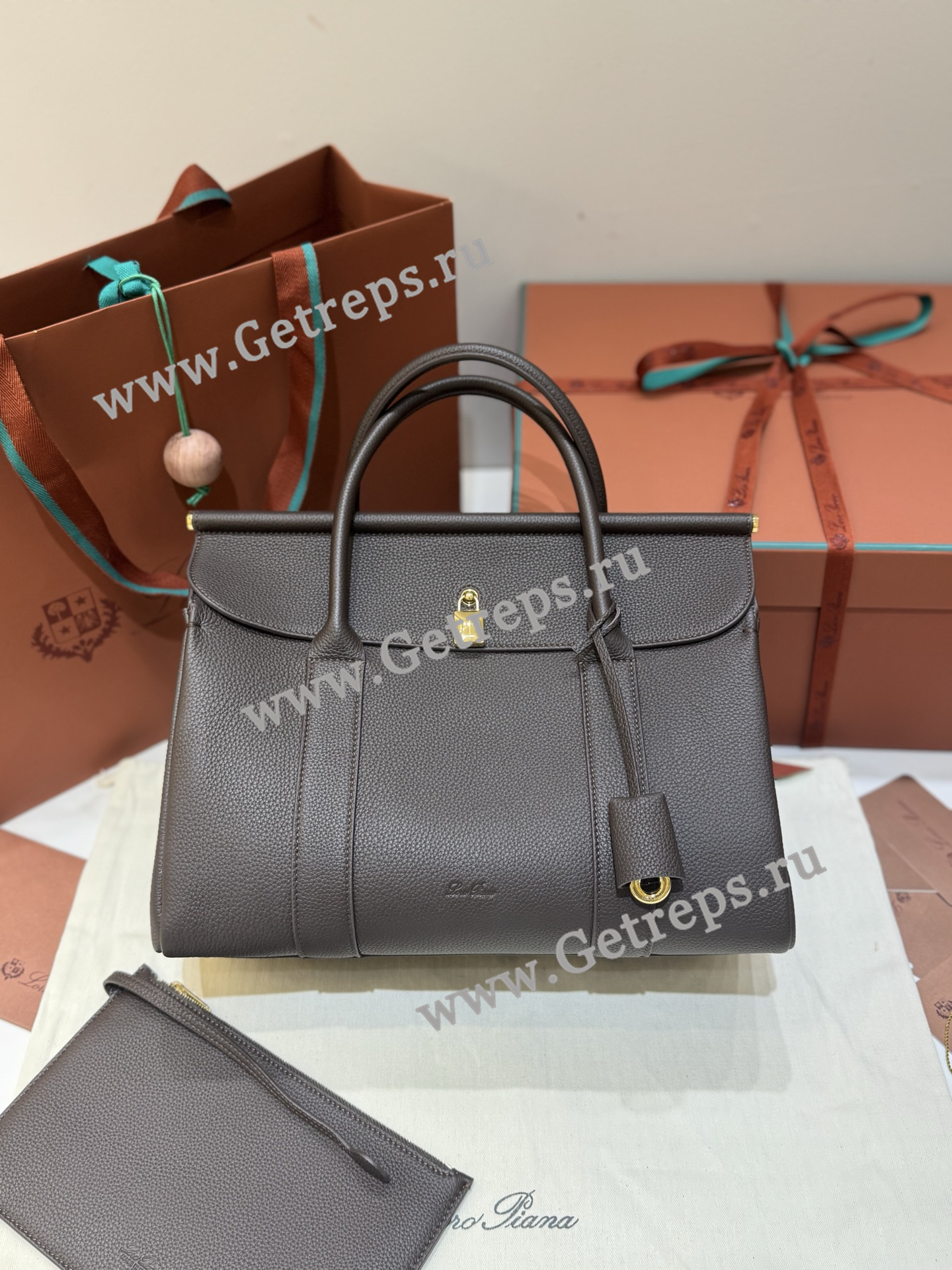 Loro Piana Loom Bag L32 Grained Calfskin-8