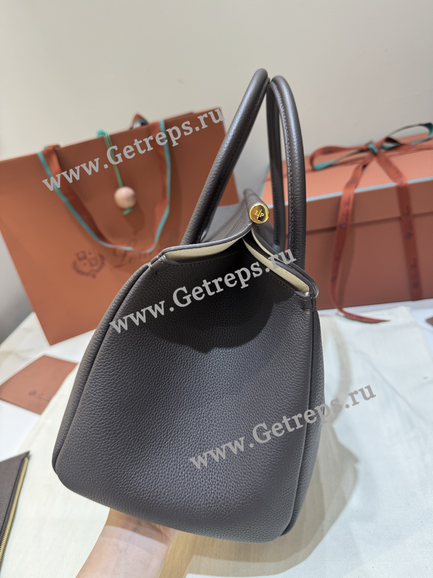 Loro Piana Loom Bag L32 Grained Calfskin-8