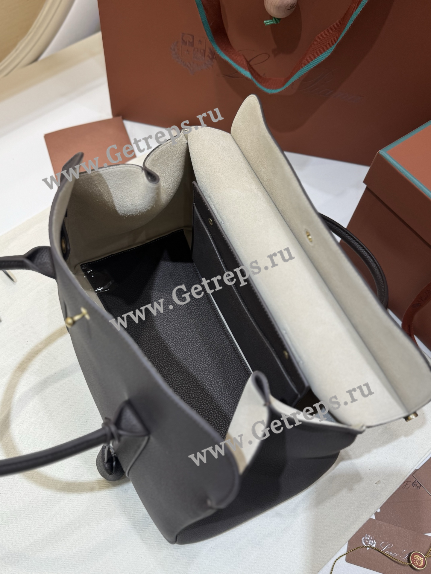 Loro Piana Loom Bag L32 Grained Calfskin-8