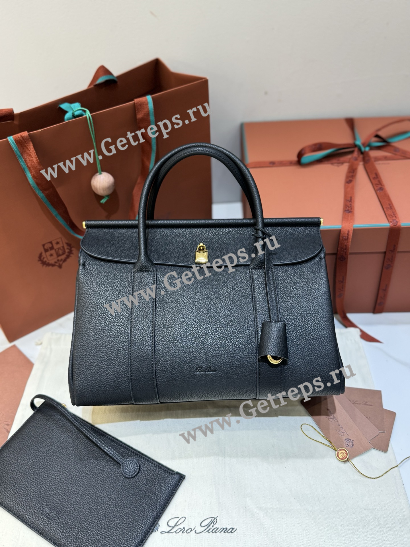 Loro Piana Loom Bag L32 Grained Calfskin-9