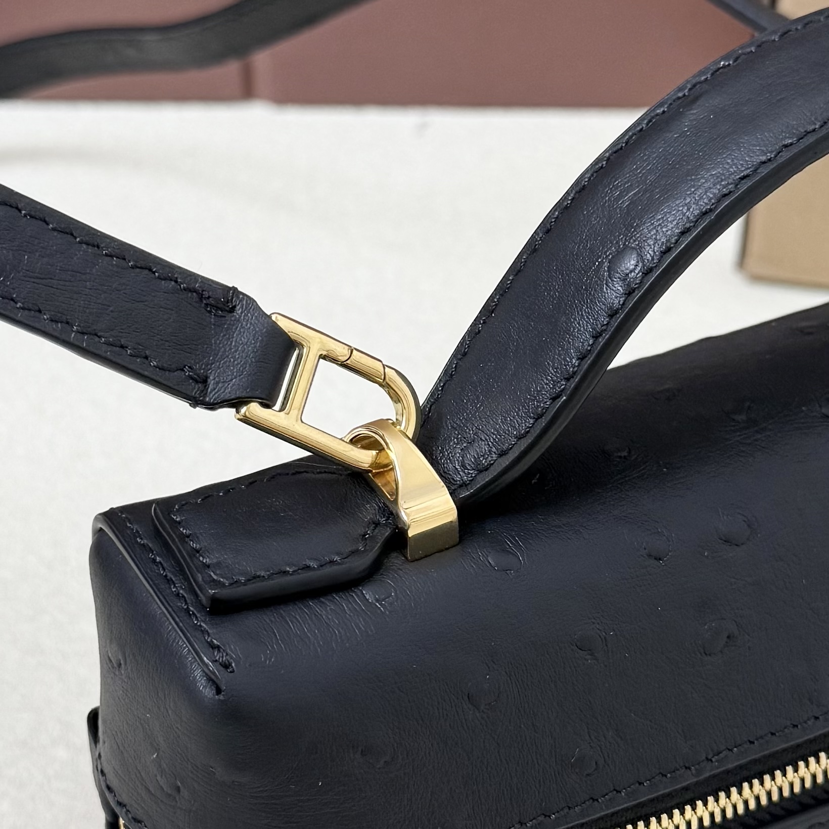 Loro piana Extra Bag L23 Ostrich Black