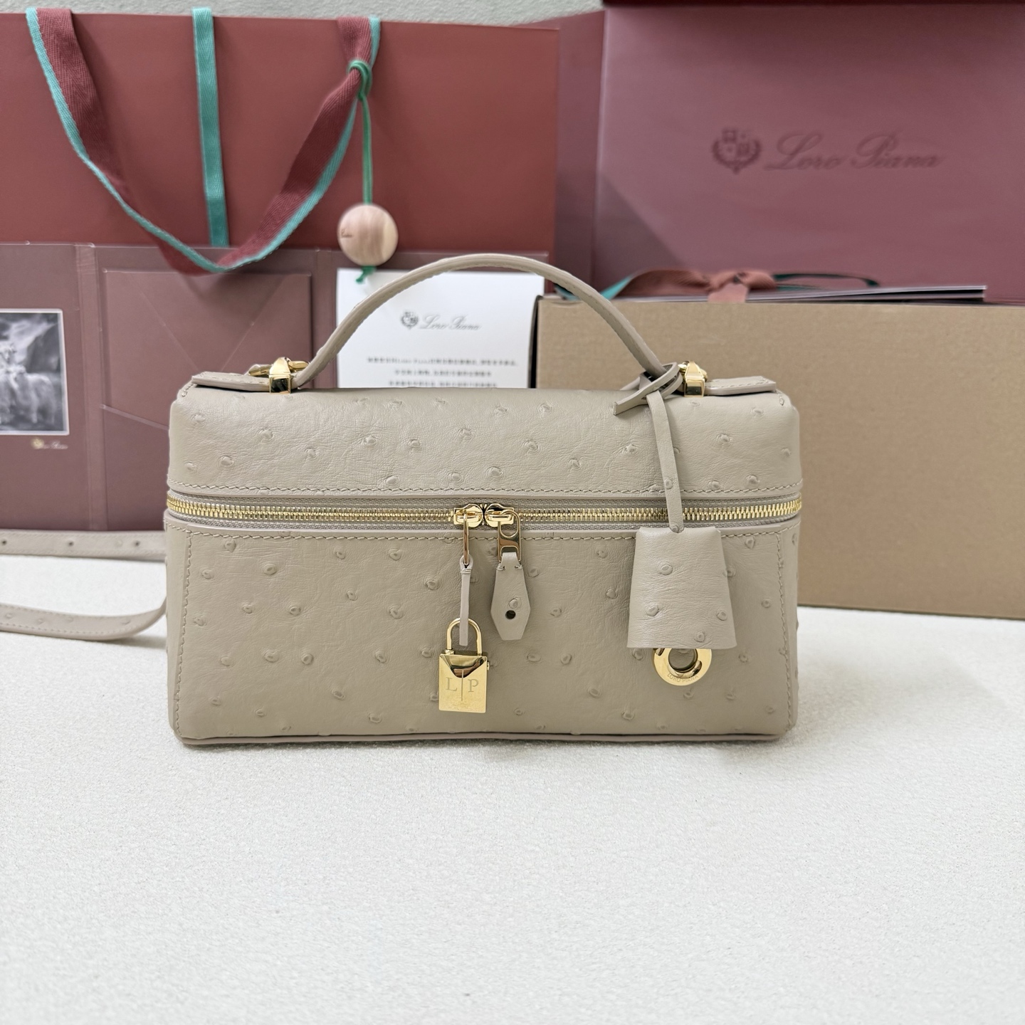 Loro piana Extra Bag L23 Ostrich Grey