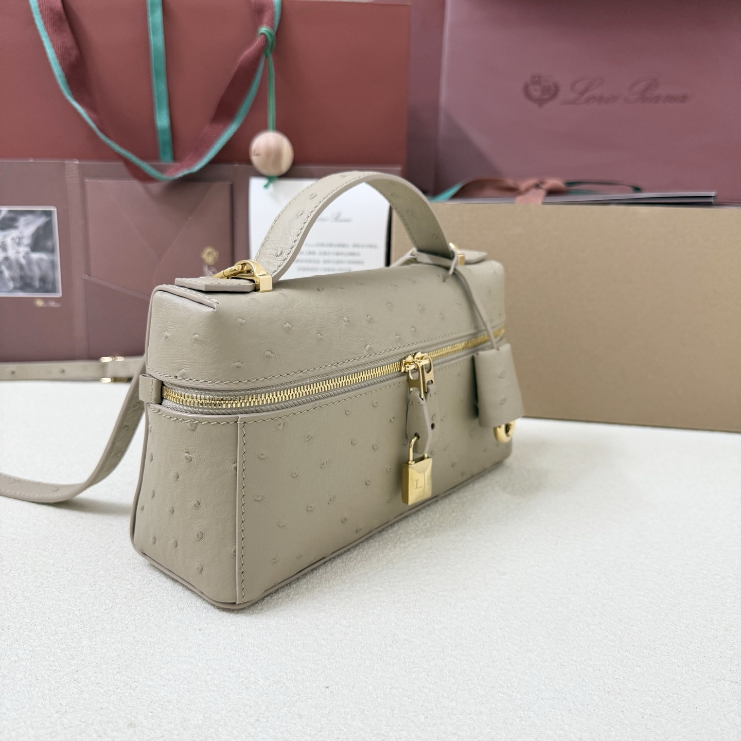 Loro piana Extra Bag L23 Ostrich Grey