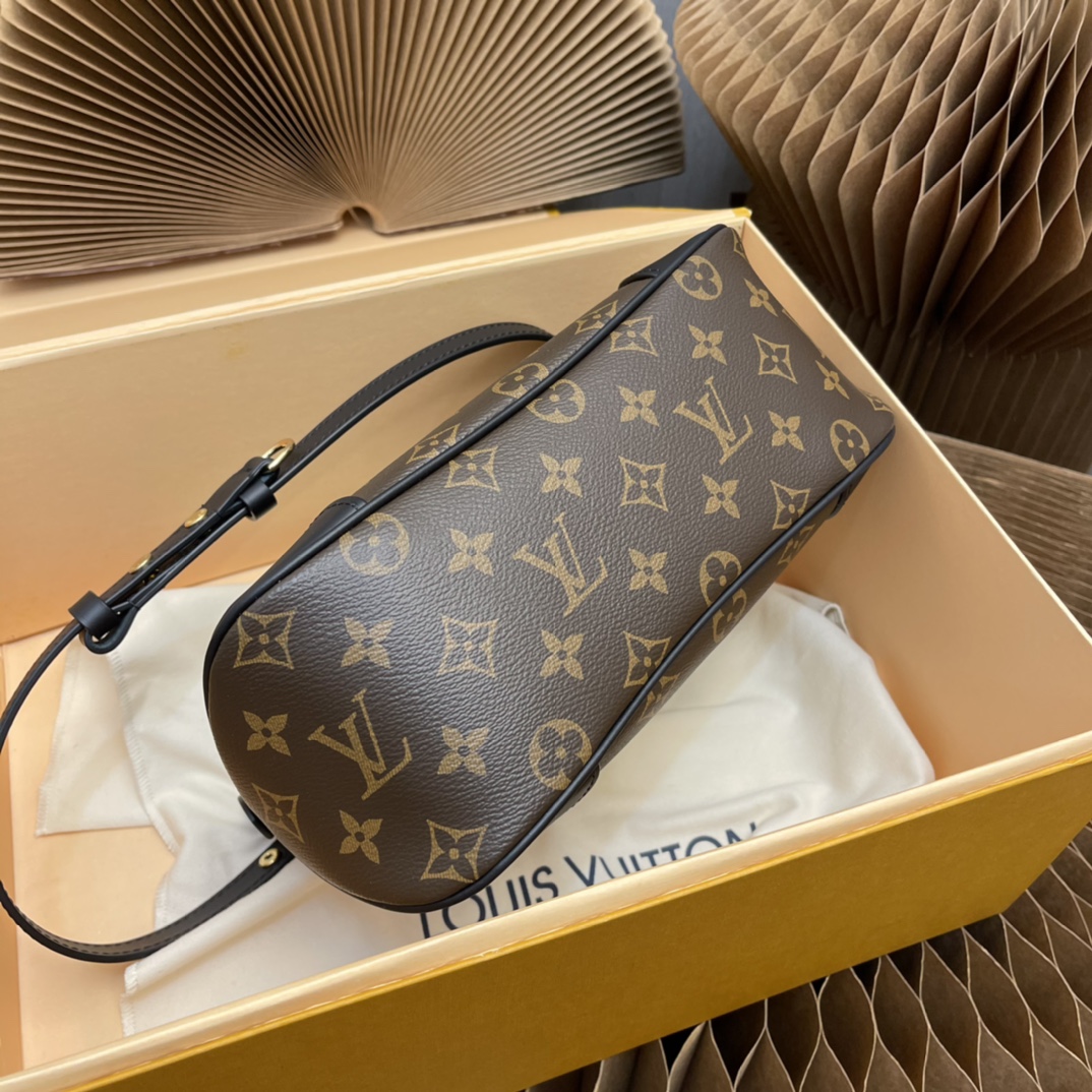 Louis Vuitton 2022 New Boulogne Handbag Monogram Coated Canvas Black M45831