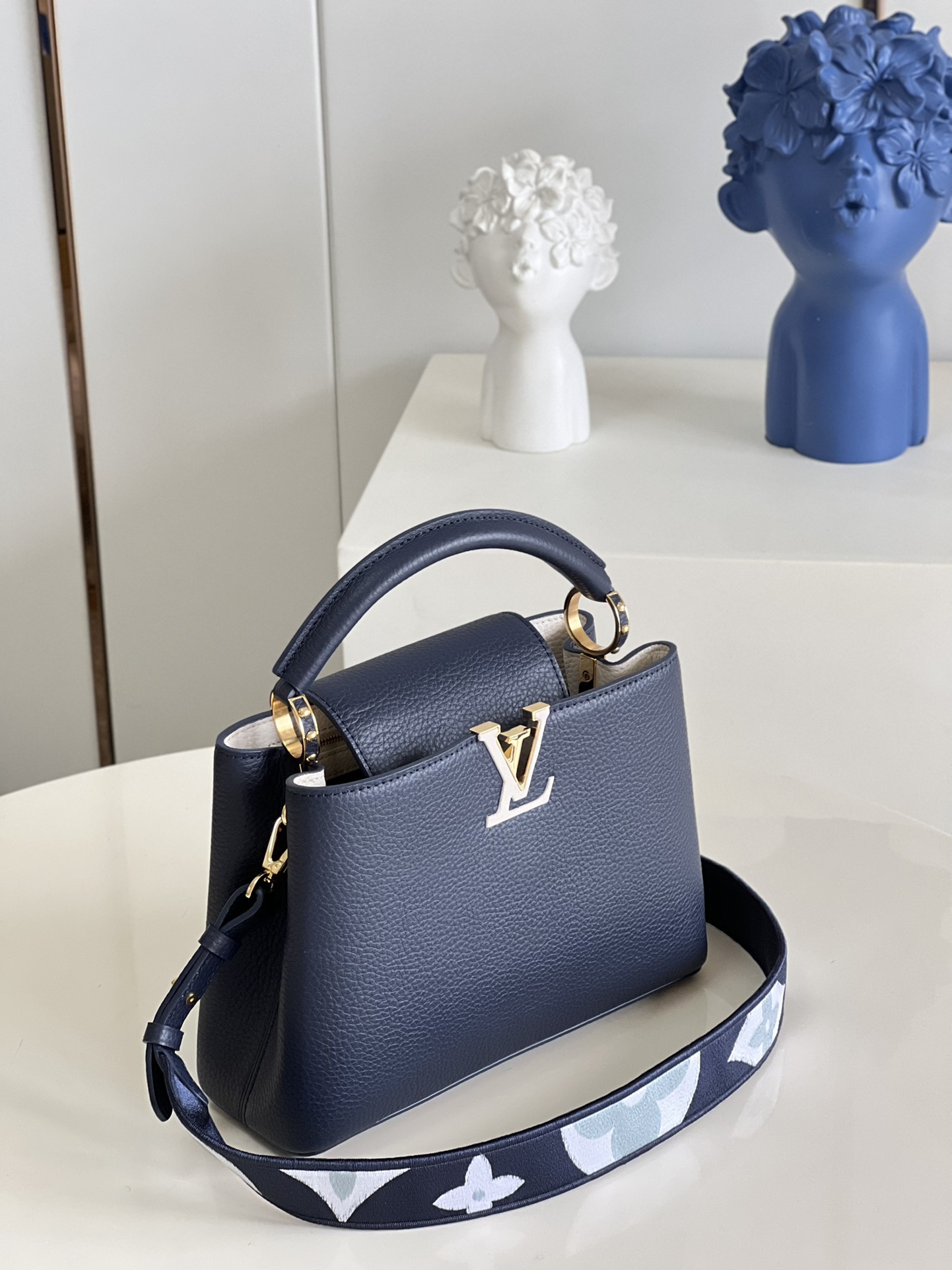 Louis Vuitton Capucines BB Handbag  Taurillon Leather Blue M59438