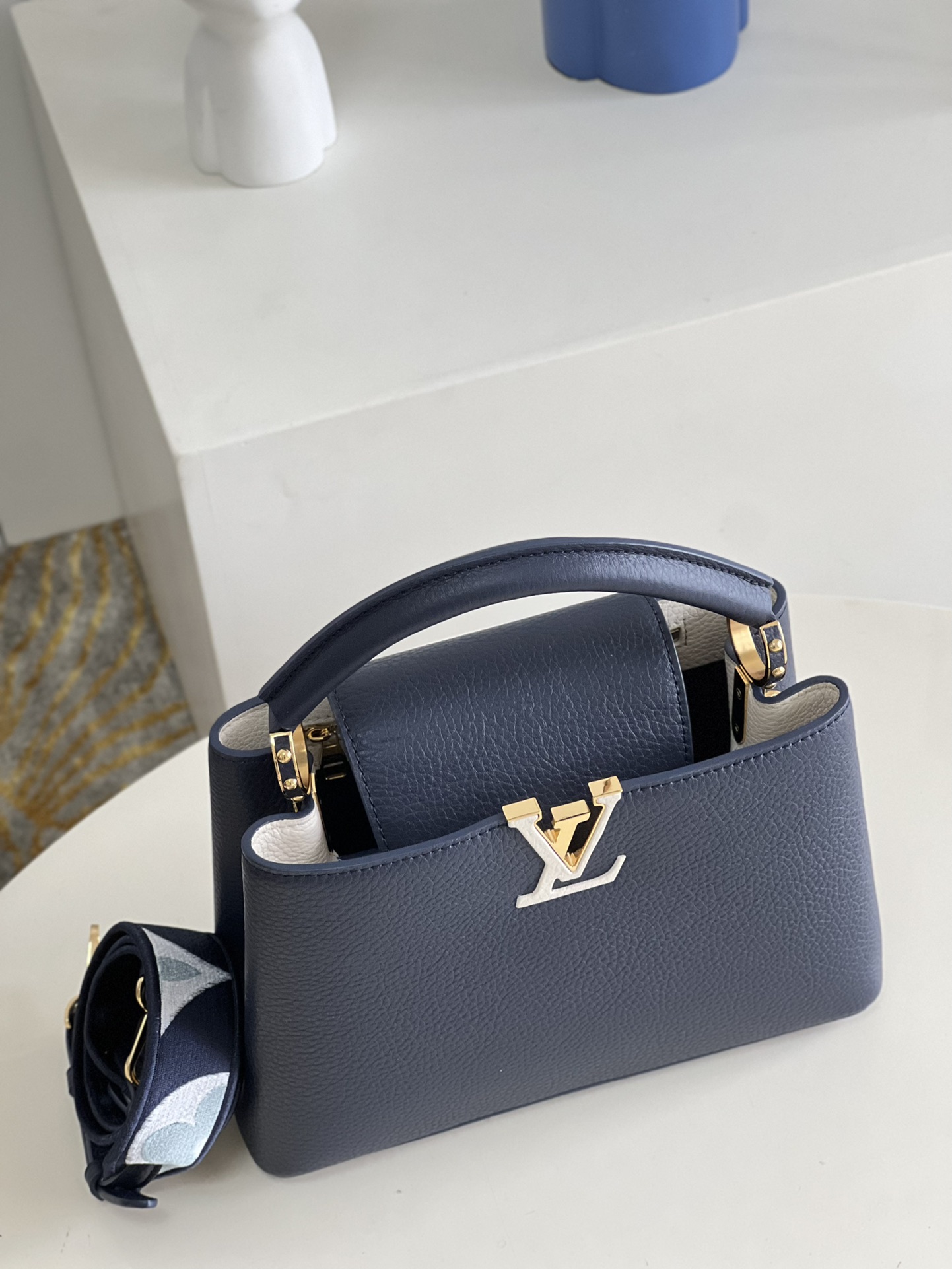 Louis Vuitton Capucines BB Handbag  Taurillon Leather Blue M59438