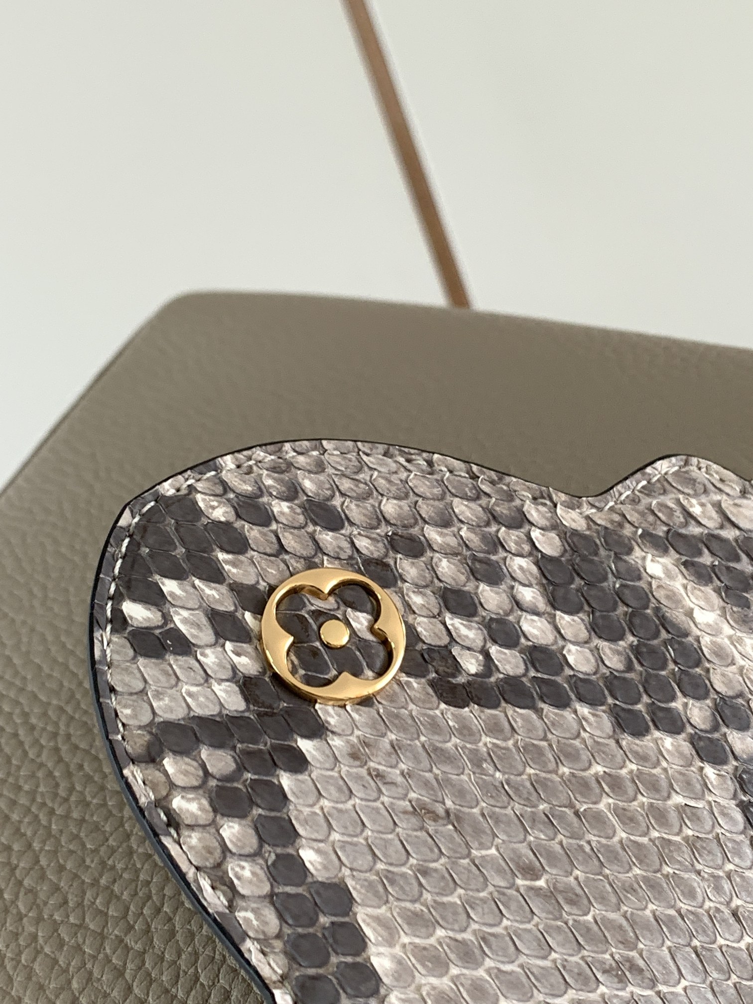 Louis Vuitton Capucines BB Handbag Taurillon Leather with Python Skin on the Handle Elephant Grey M99387